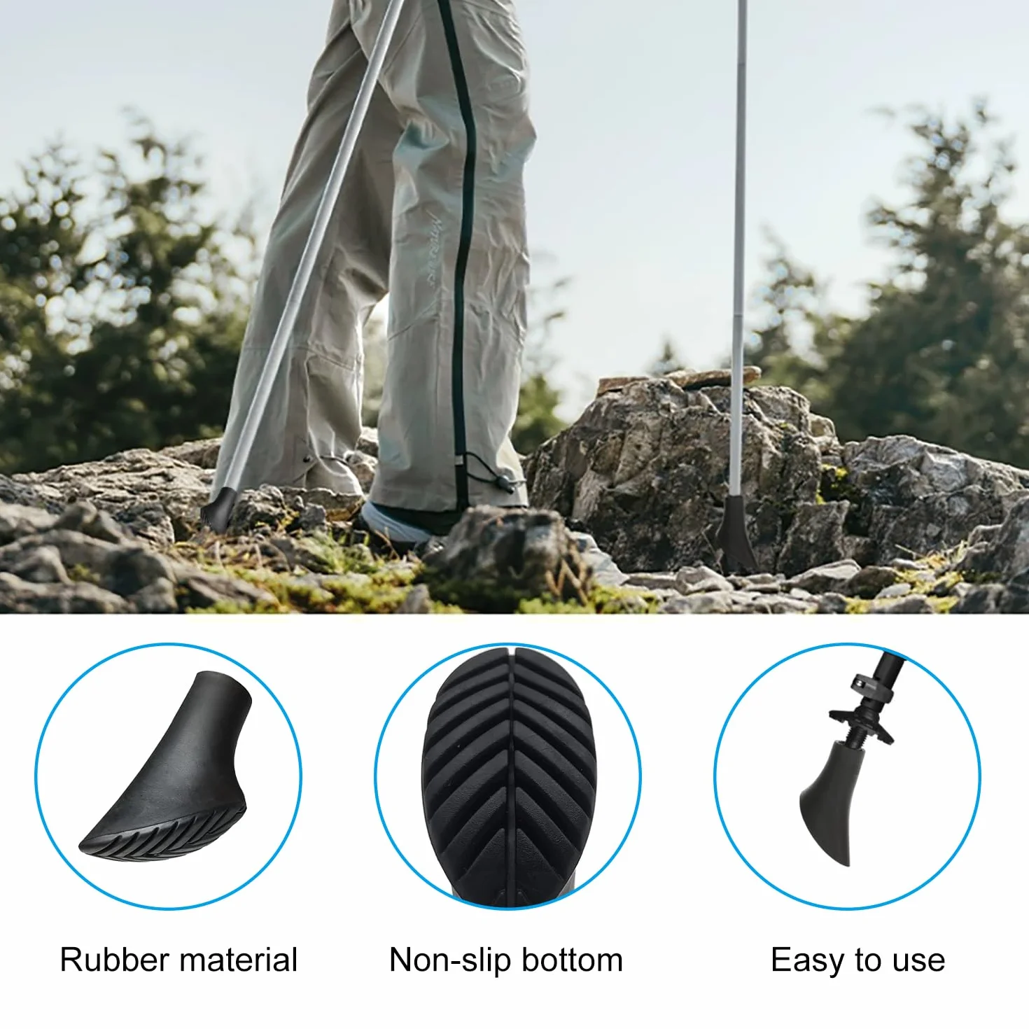 Gommini per Bastoncini Nordic Walking Universale Accessori Trekking Tappi Multiuso