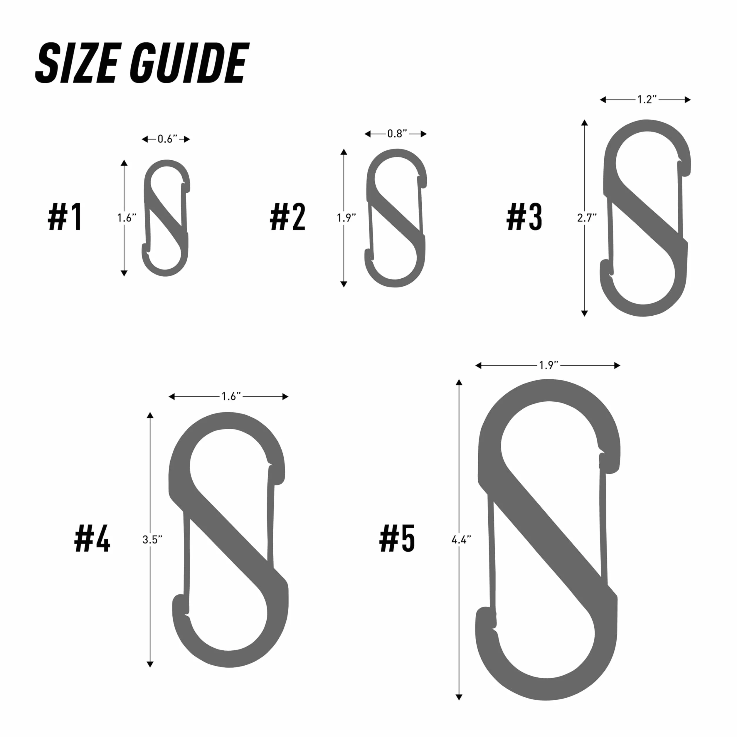 Nite Ize S-Biner Size 5 SB5-03-01 Moschettone antifurto a S in Acciaio Nero