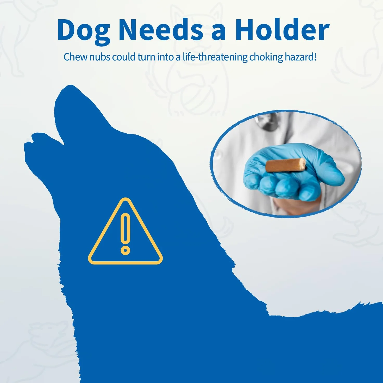 Chewise Supporto per Bastoncini da Masticare per Cani, versione migliorata, resistente e sicuro, dispositivo BPA-free per prevenire il soffocamento, compatibile con vari bastoncini e taglie di cani
