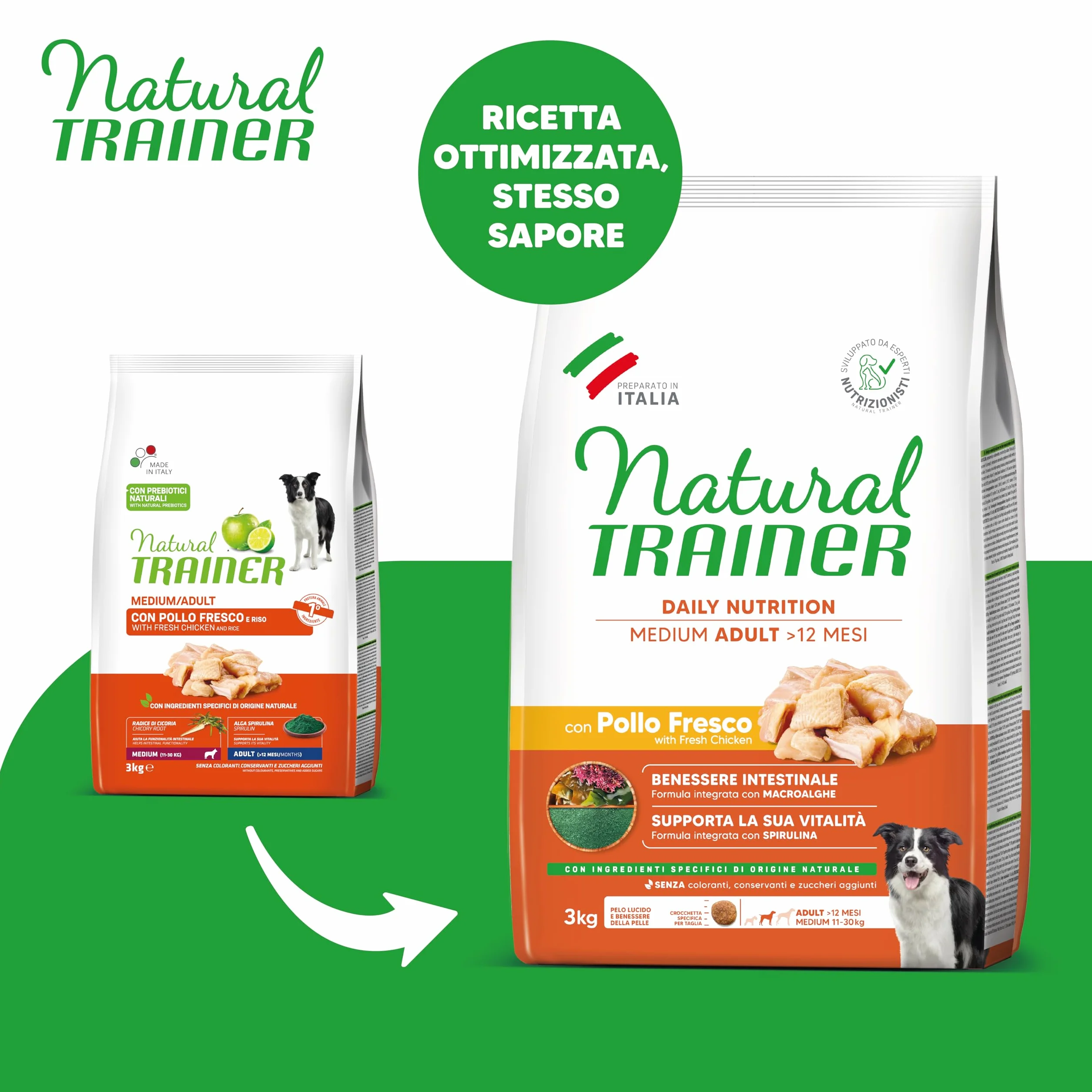 Trainer Natural Cibo per Cani Medium Adult, Pollo, 3 Kg