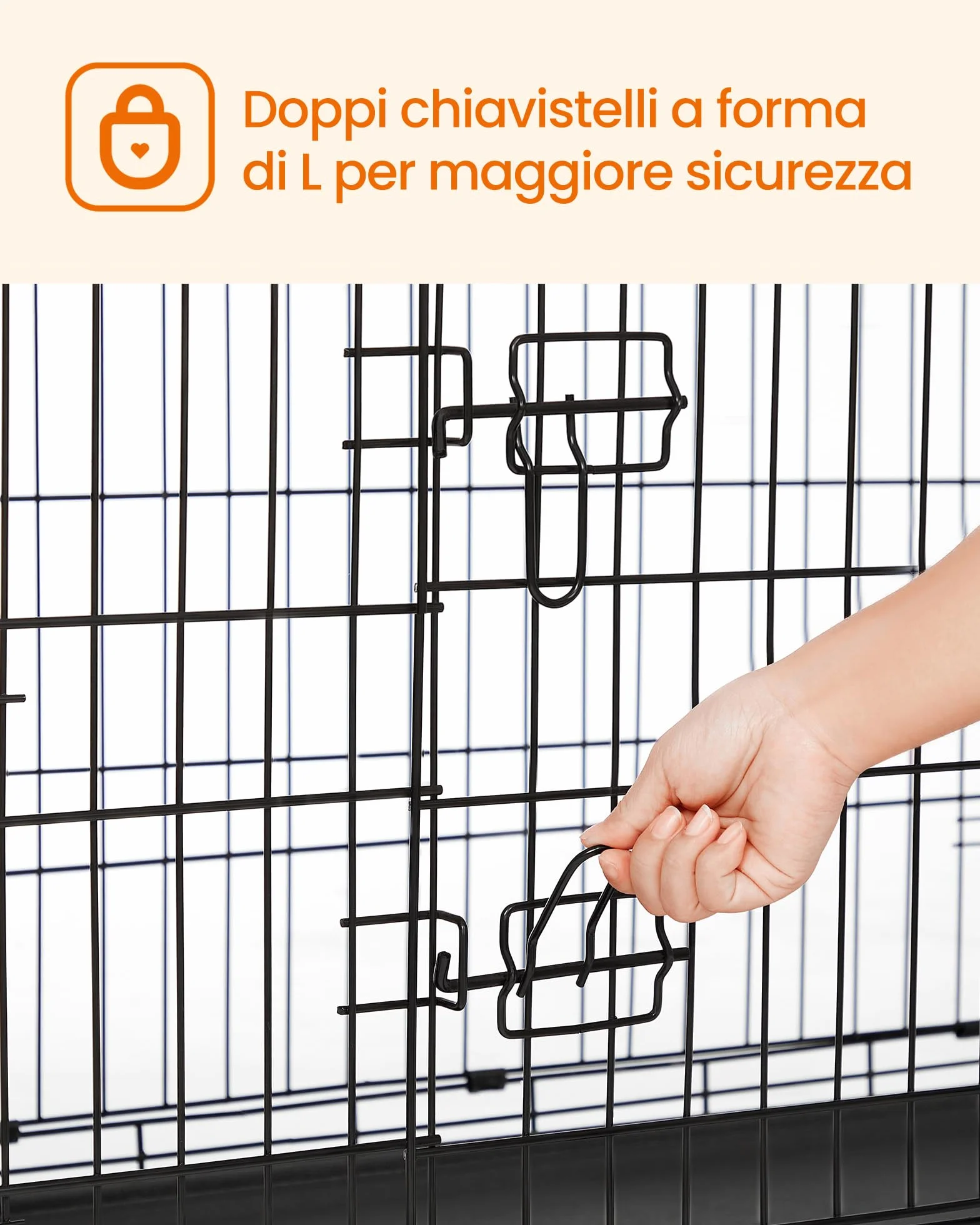 Feandrea Gabbia per Cani Pieghevole XXL 122x74,5x80,5 cm Nero PPD48H