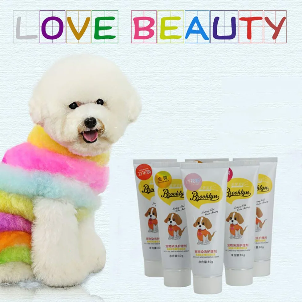 9 Colors Optional Pet dyeing cream, Hair Dyeing Cream, Pet Dog Pet Cat Hair Shampoo, Professional DIY Pet Hair Coloring Agent Use for Dogs Cat Grooming 80g/2.8oz (Nero)
