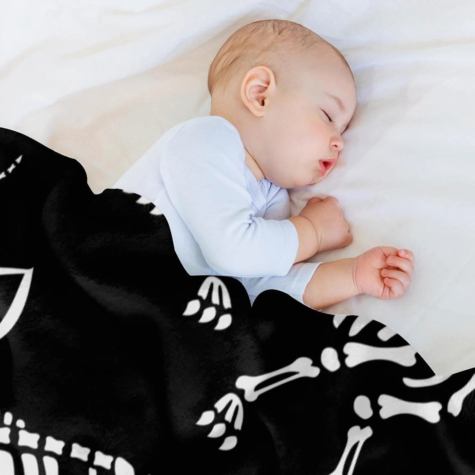 Coperta in pile per gatti con scheletri di Halloween, super morbida e lussuosa coperta