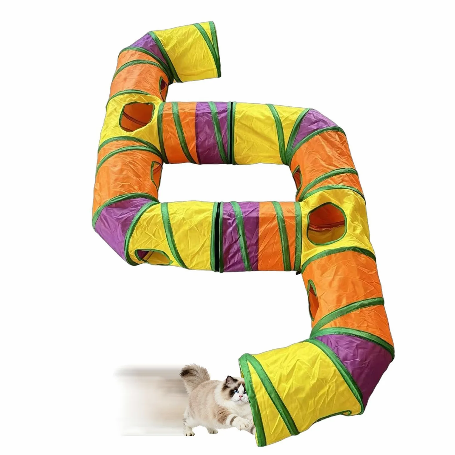 Tunnel Giocattolo Per Gatti Decorazione Pieghevole e Lavabile | Tubo Gatti E Tunnel Animali Per Cuccioli Conigli Furetti Soggiorno Appartamento Giardino Prato