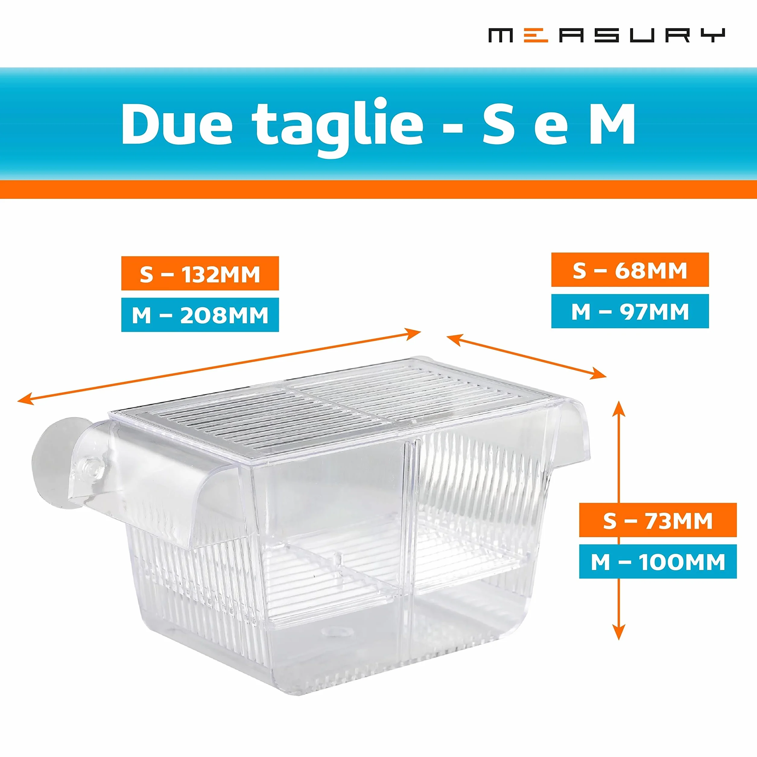 Measury Allevamento Serbatoio dell'Acquario, Spawning Box per l'Acquario, Baby Quarantine Breeding Tank (M: 208 x 97 x 100 mm)