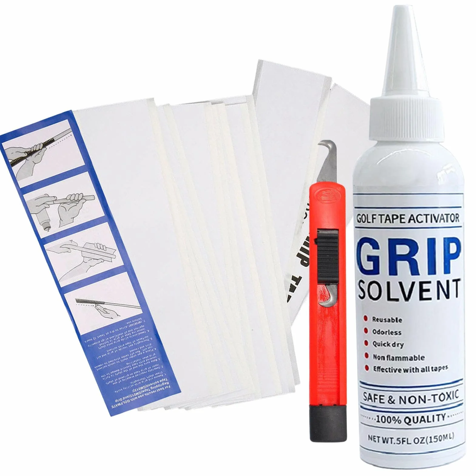 Grip Solvent Golf Grip Tape Strips - Set di ricambio per mazze da golf