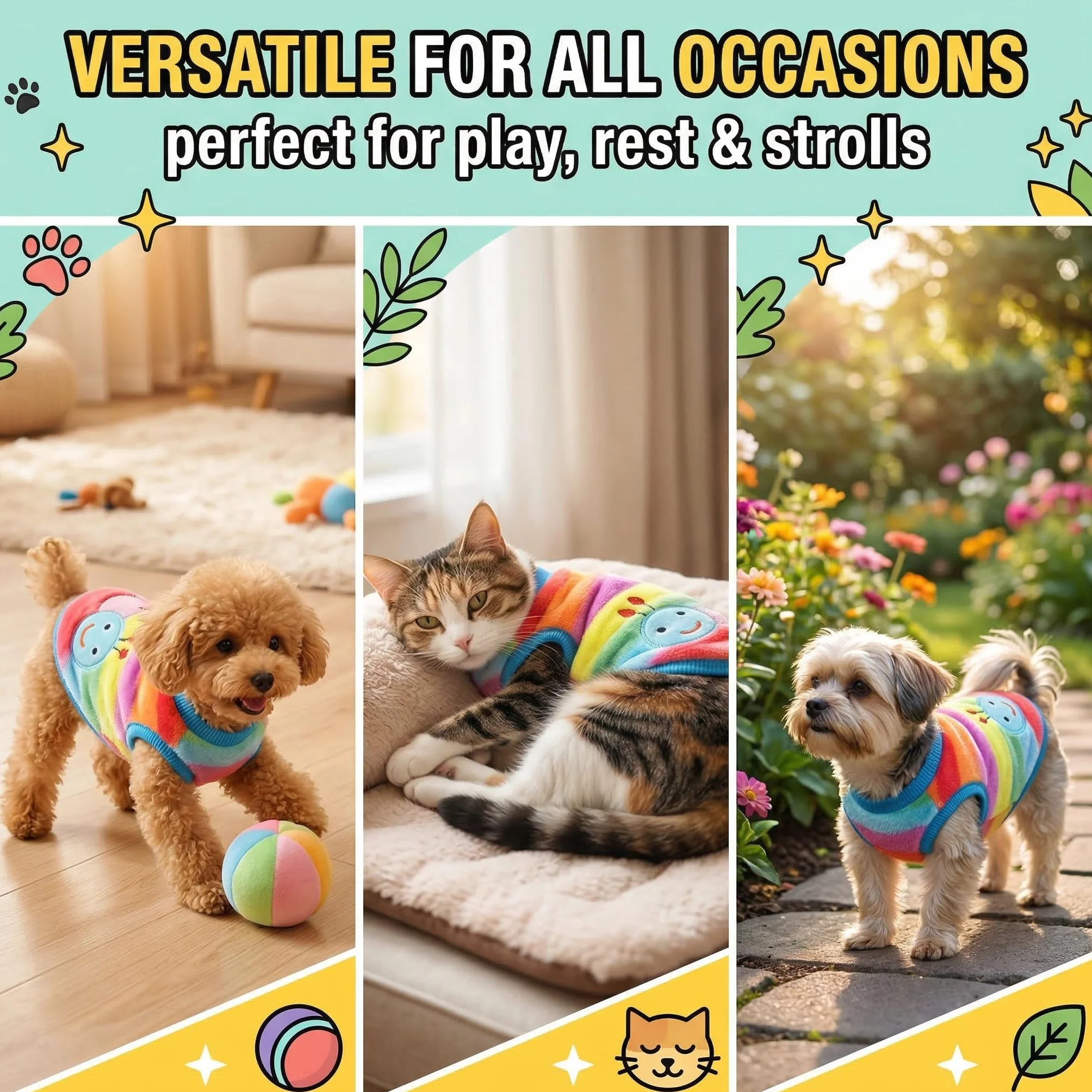 Gilet per Animali Domestici per Cani e Gatti Protettivo Taglia 2cm
