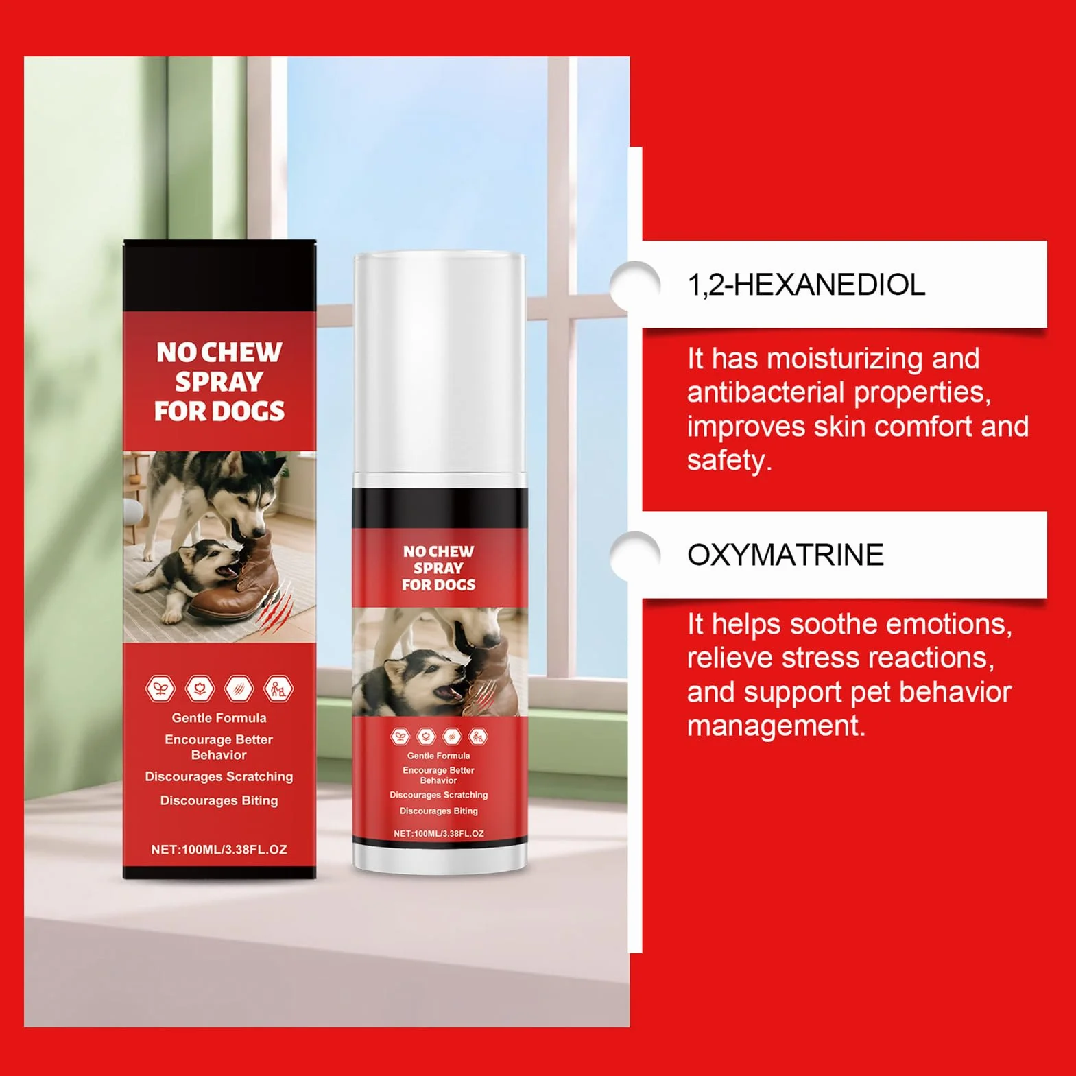 Generico Spray Anti Rosicchiamento per Cani,100ml Spray Masticazione Immediato | per l'Addestramento per la Protezione dei Mobili Leccamento delle Zampe Addestramento alla Gabbia per Conigli Gatto