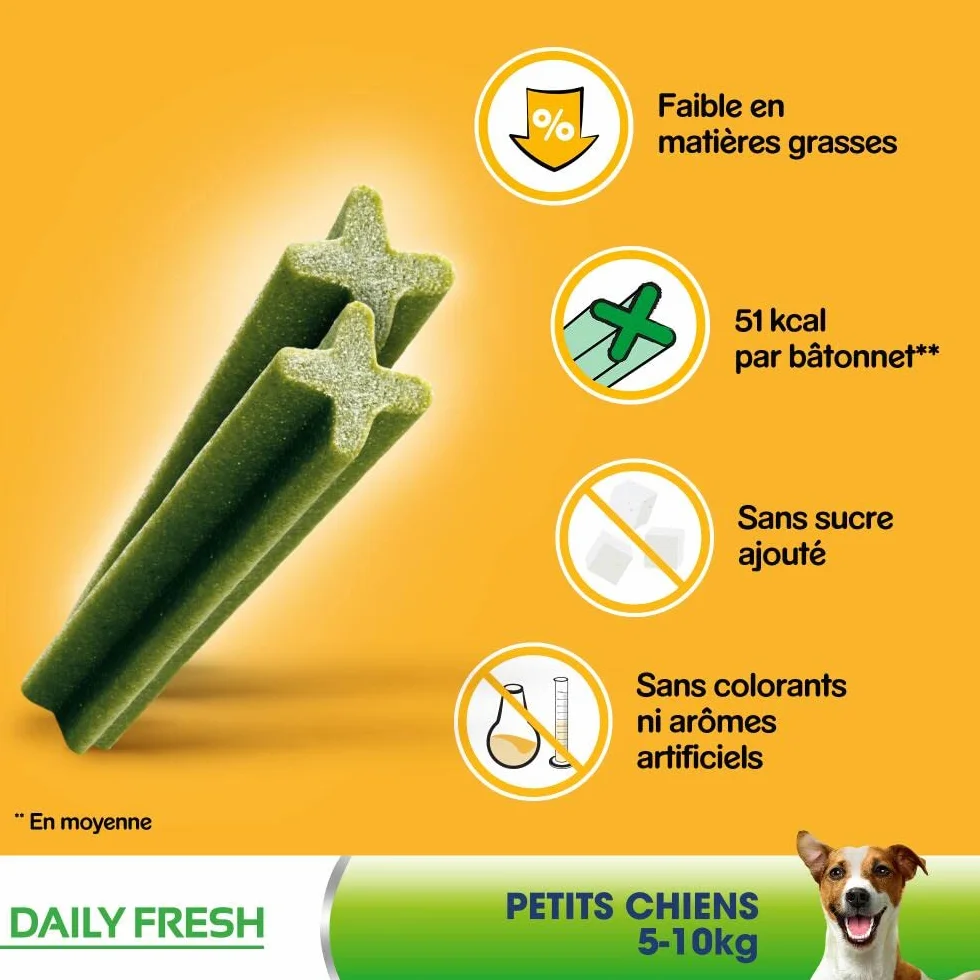 Pedigree, Snack per cani, Tratta per cani Dentastix Daily Fresh Dental Care, 4 x (4 x 7 stick / 110 g), 1,76 kg