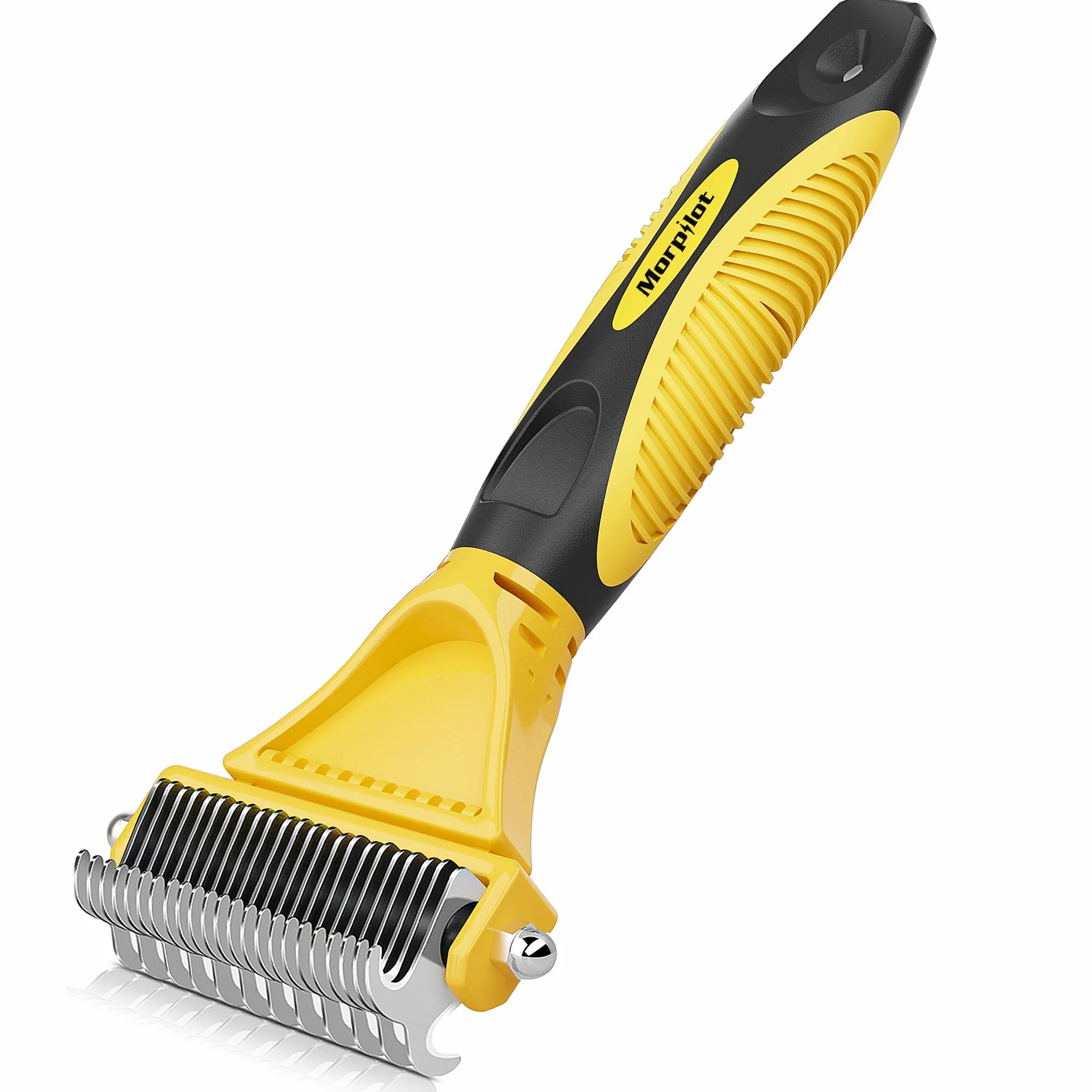 Morpilot Spazzola per Cani Gatti Pelo Lungo, Pettine Professionale Spazzola Sottopelo Cardatore Rimuovere Peli Superflui Sbrogliare Nodi