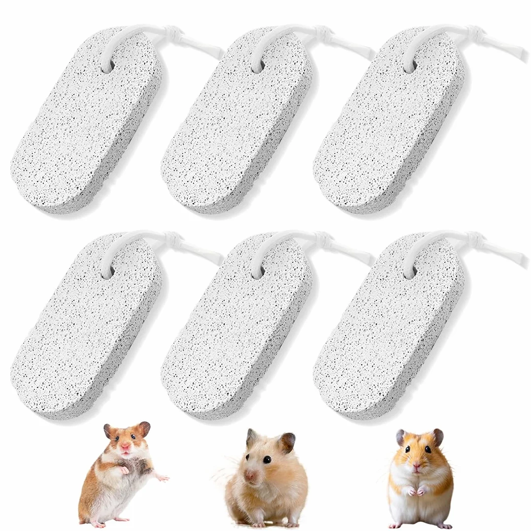 6 Pezzi Pietra per la Masticazione Degli Animali Domestici Masticabili per Animali Domestici Pietra Minerale al Calcio per Criceti Conigli e Cincillà Sicure e Naturali per Dentale