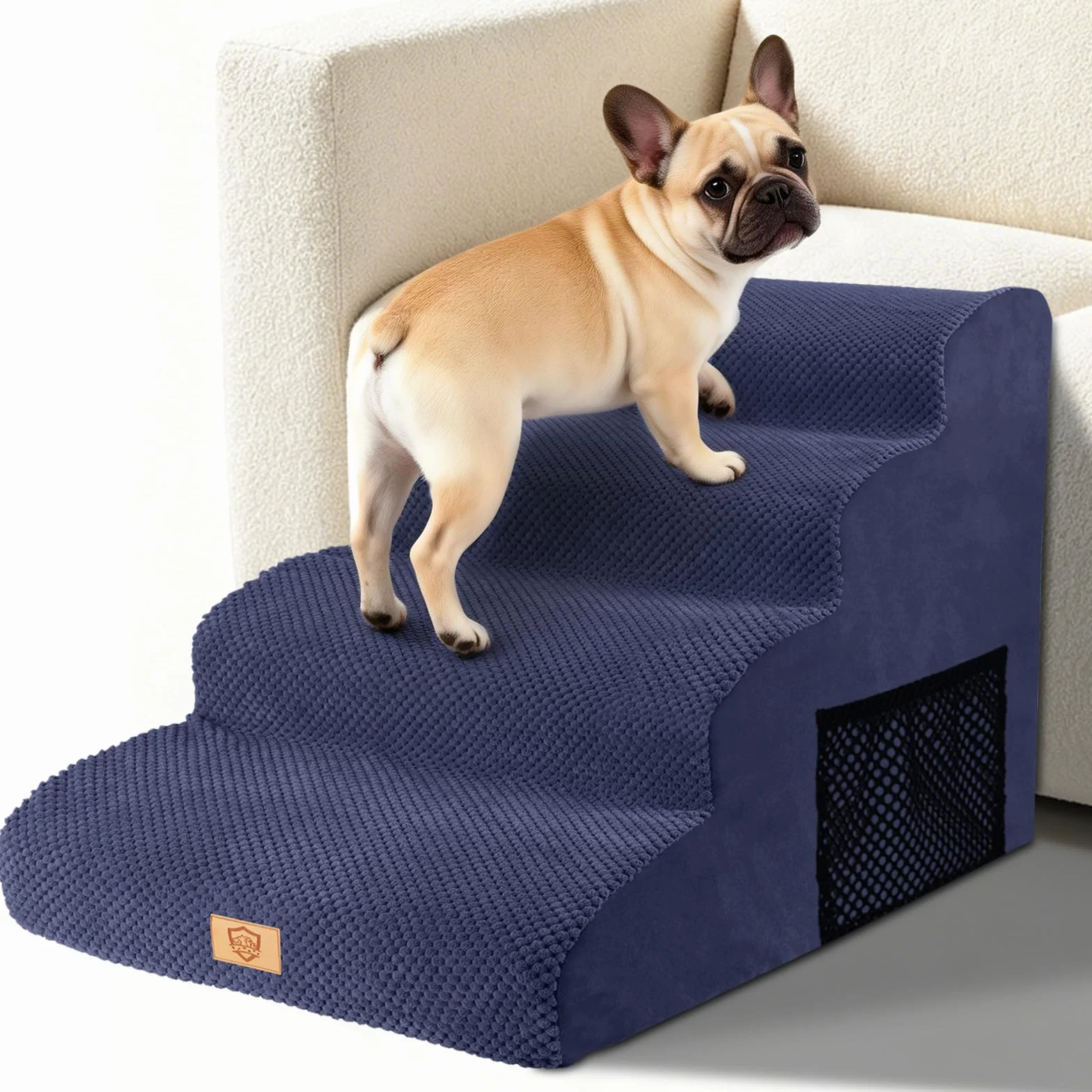 MASTERTOP Scala per Cani 4 Gradini Antiscivolo per Animali Domestici Blu Navy