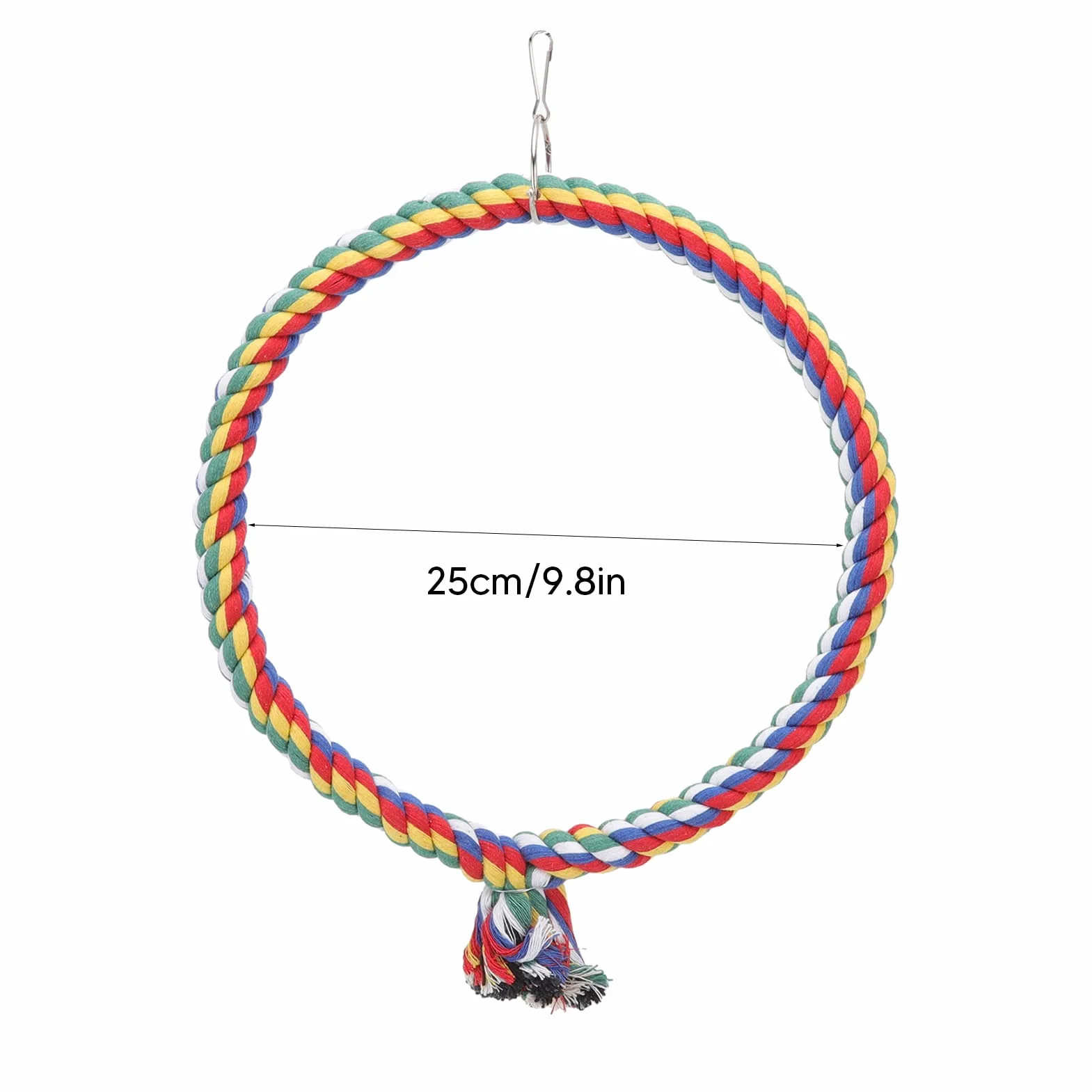 Altalena per Pappagalli con Corda di Cotone - Cerchio da Arrampicata per Uccelli - Misure Piccole e Grandi