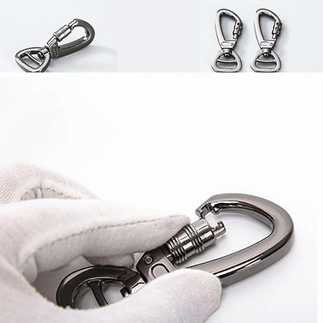 2 PCS Moschettone per Guinzaglio per Cani, Ganci Portachiavi, Moschettoni Forma D in Acciaio Inox, Utilizzati per Alpinismo, Moschettone in Acciaio 60 mm da Utilizzare con Guinzaglio Paracord