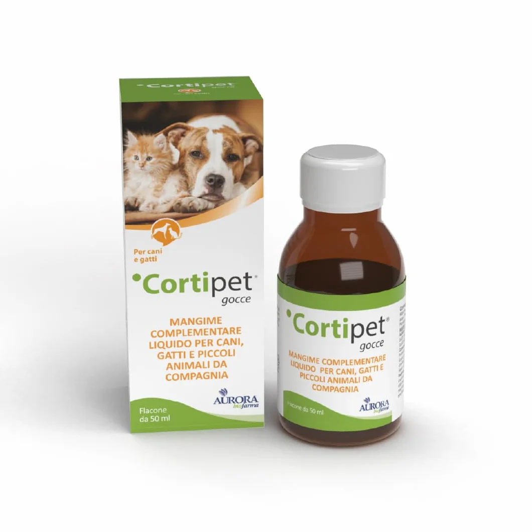 Aurora Biofarma Cortipet Gocce 50ml - Mangime Complementare per Cani e Gatti per il Sistema Immunitario