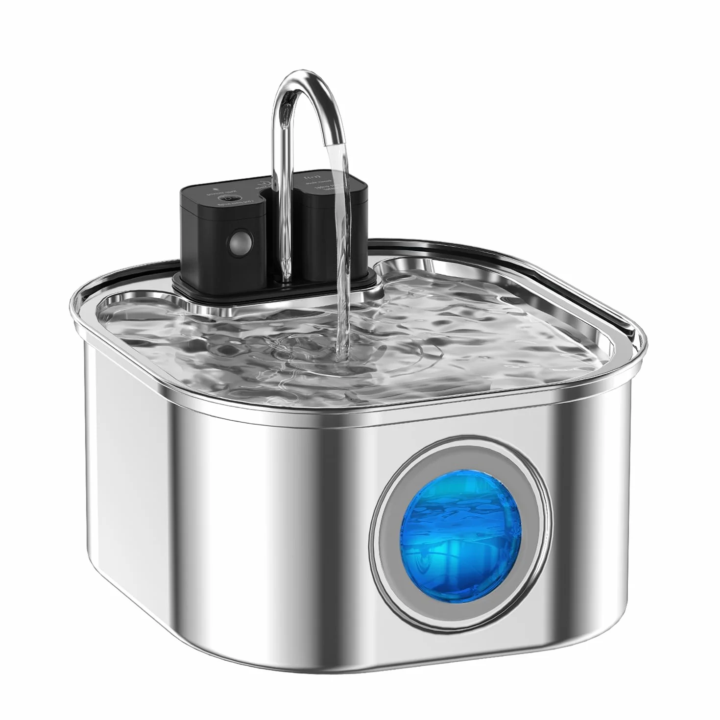 Fontanella per Gatti senza Fili: NautyPaws 3.2L Fontanella per Gatti Acciaio con Batteria 4200mAh, Fontana per Gatto con Sensore di Movimento, Automatico Silenzioso Dispenser Acqua Gatto con Filtri