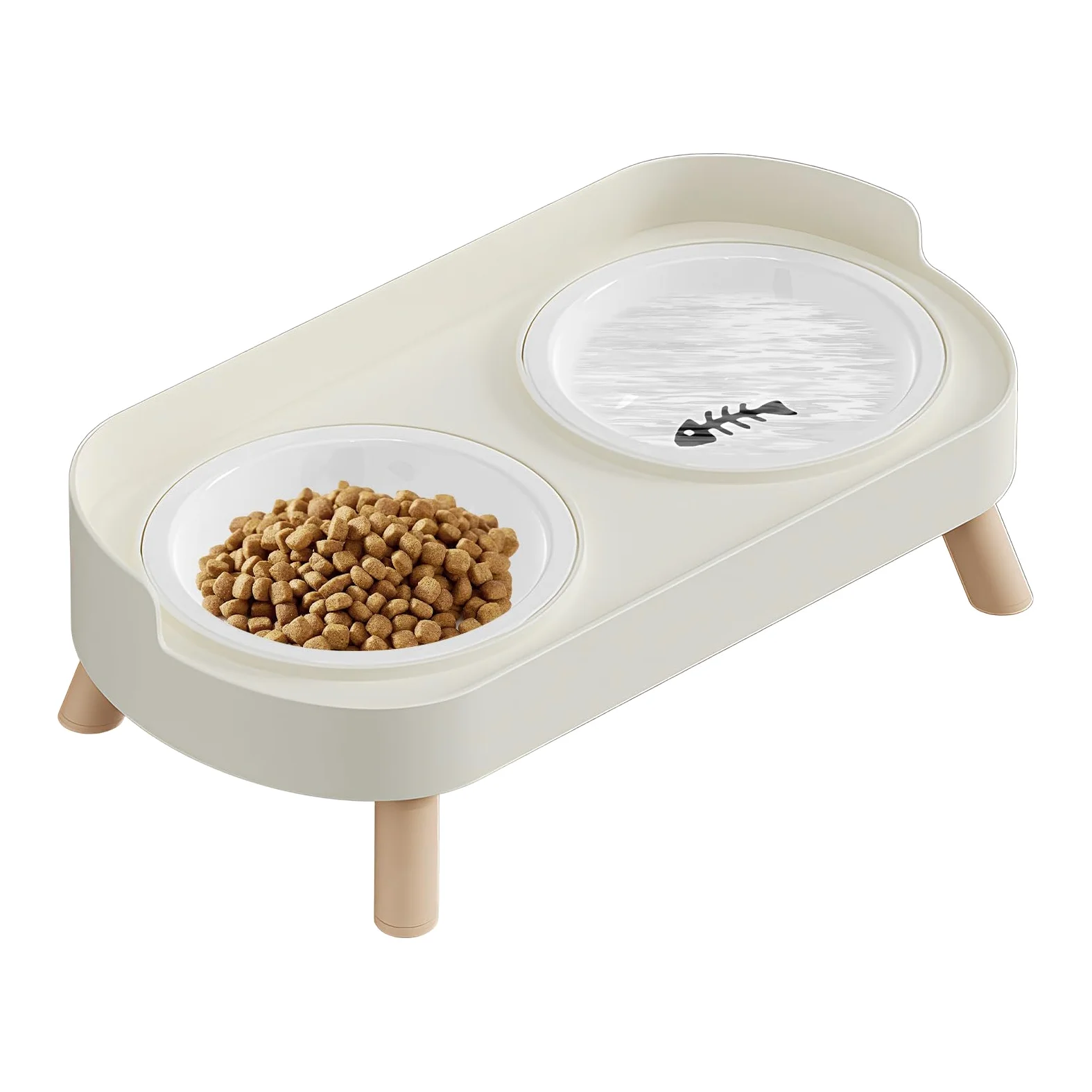 rimovibile per gattini – mangiatoia inclinata lenta | Alimentatore per animali domestici con base sicura, ciotole per cuccioli con supporto base antiscivolo, stazione di alimentazione