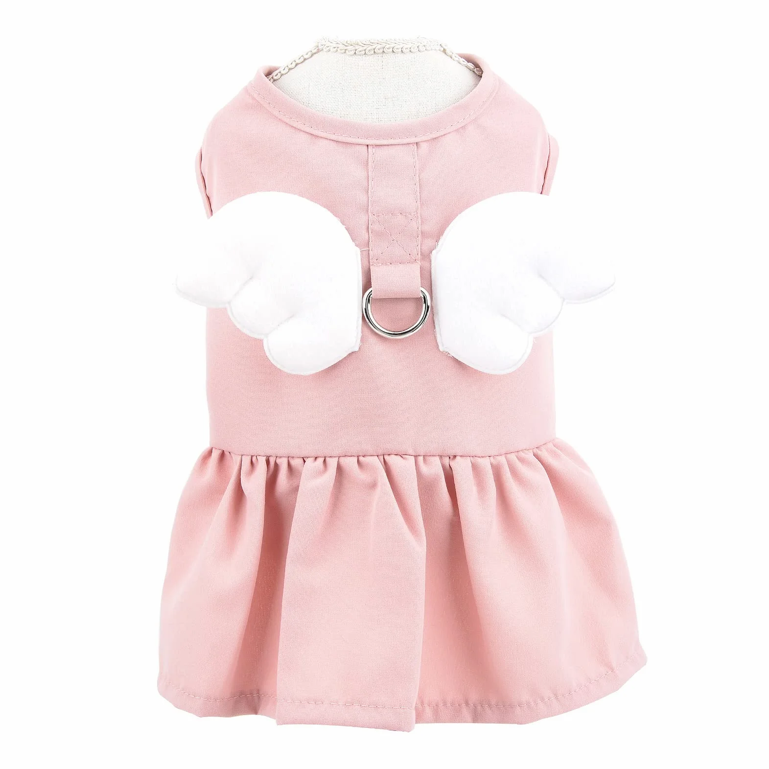 Angel Wing vestito per cani con anello a D, gonna per cuccioli, abbigliamento estate, rosa, L
