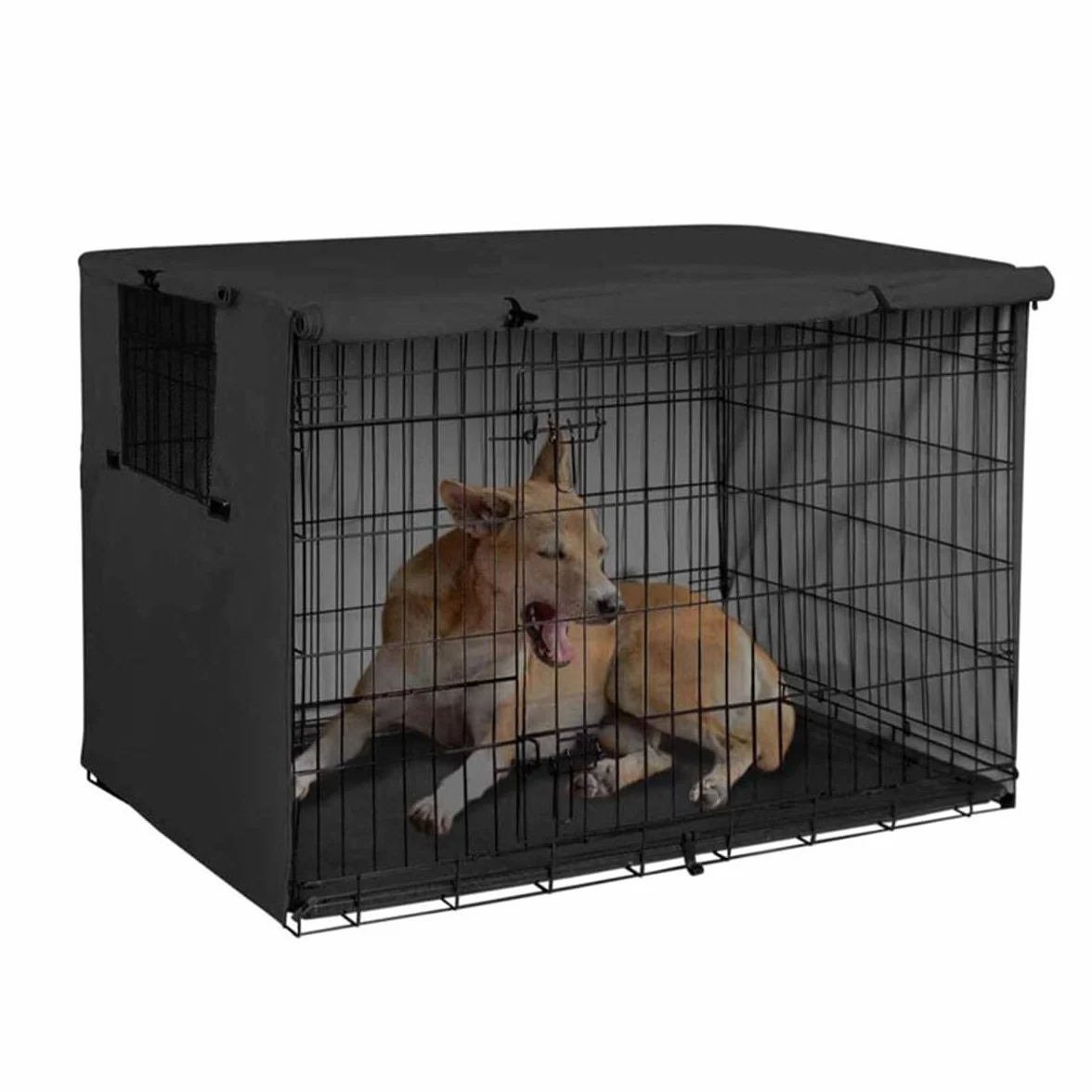 Trasportino per Cani, 78,7 x 50,8 x 53,3 cm, Impermeabile, Oscurante, Traspirante, Portatile per Cuccioli e Gatti, Nero
