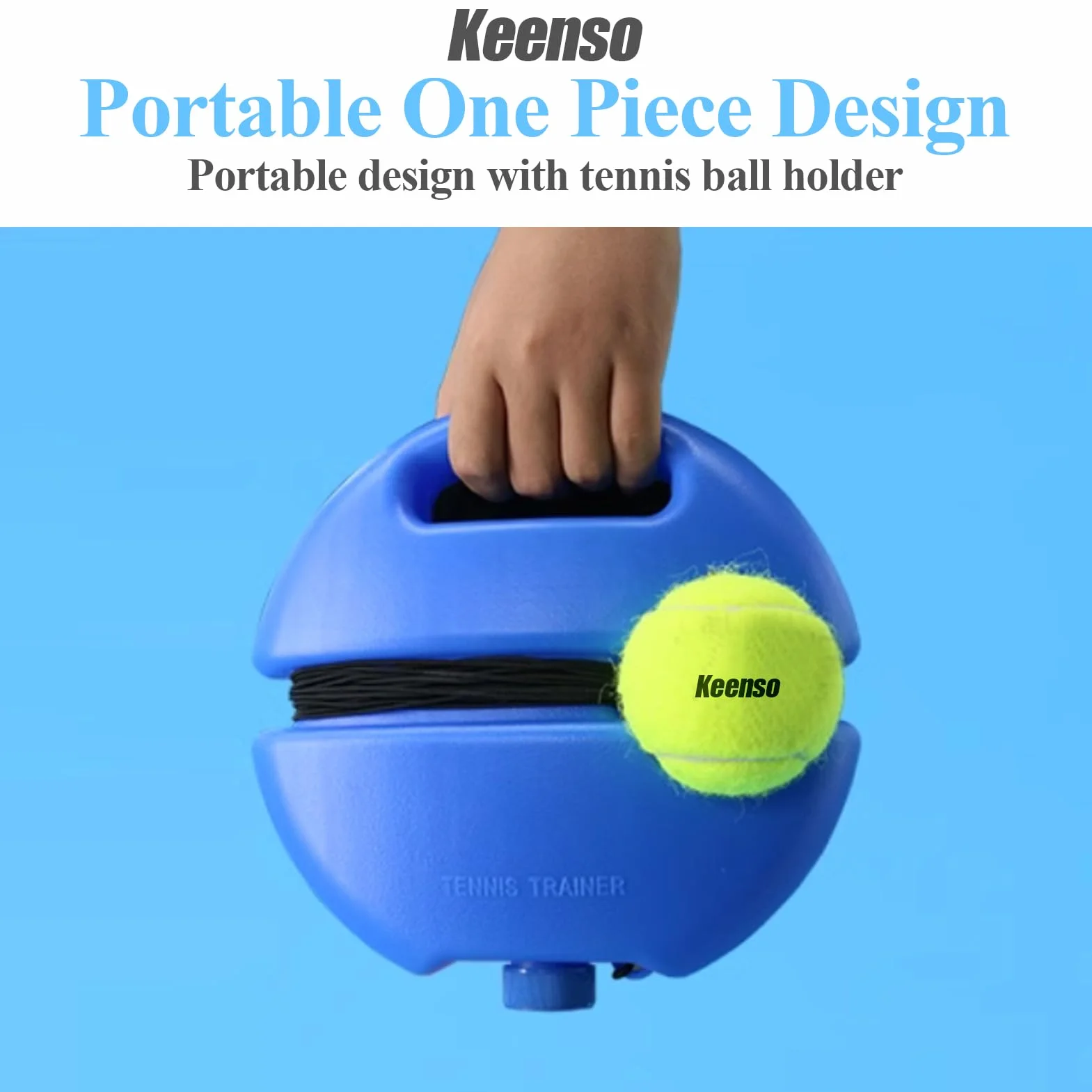 Keenso Allenatore palline tennis strumento allenamento rimbalzo base autodidatta