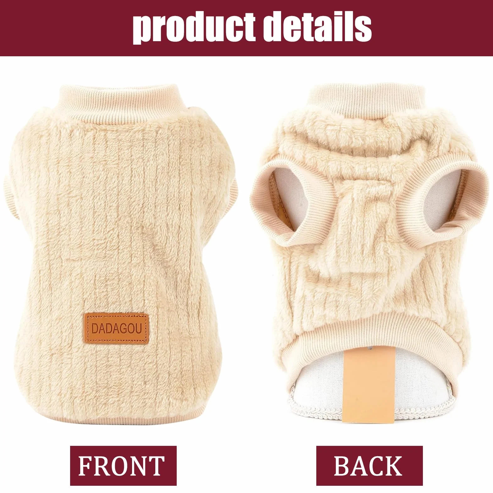 Maglioncino Cane Taglia Piccola Inverno Caldo Morbido Pullover Felpa per Chihuahua Bulldog