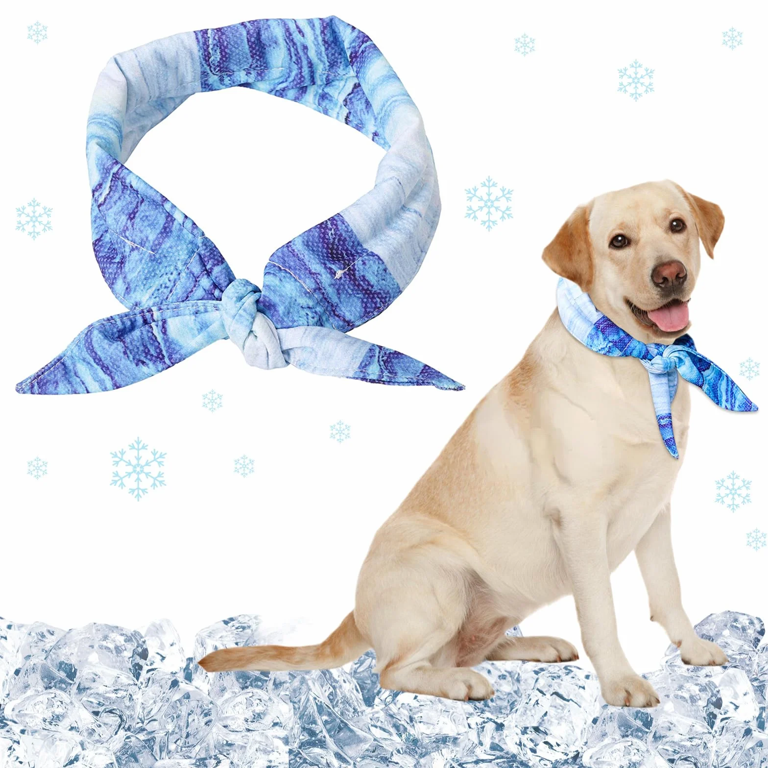 Collare di Raffreddamento per Cani, Bandana Rinfrescante per Cani, Sciarpa Rinfrescante per Animali Domestici, Traspirante Bandana di Raffreddamento Istantaneo per Cani di Piccola Media e Grande (M)