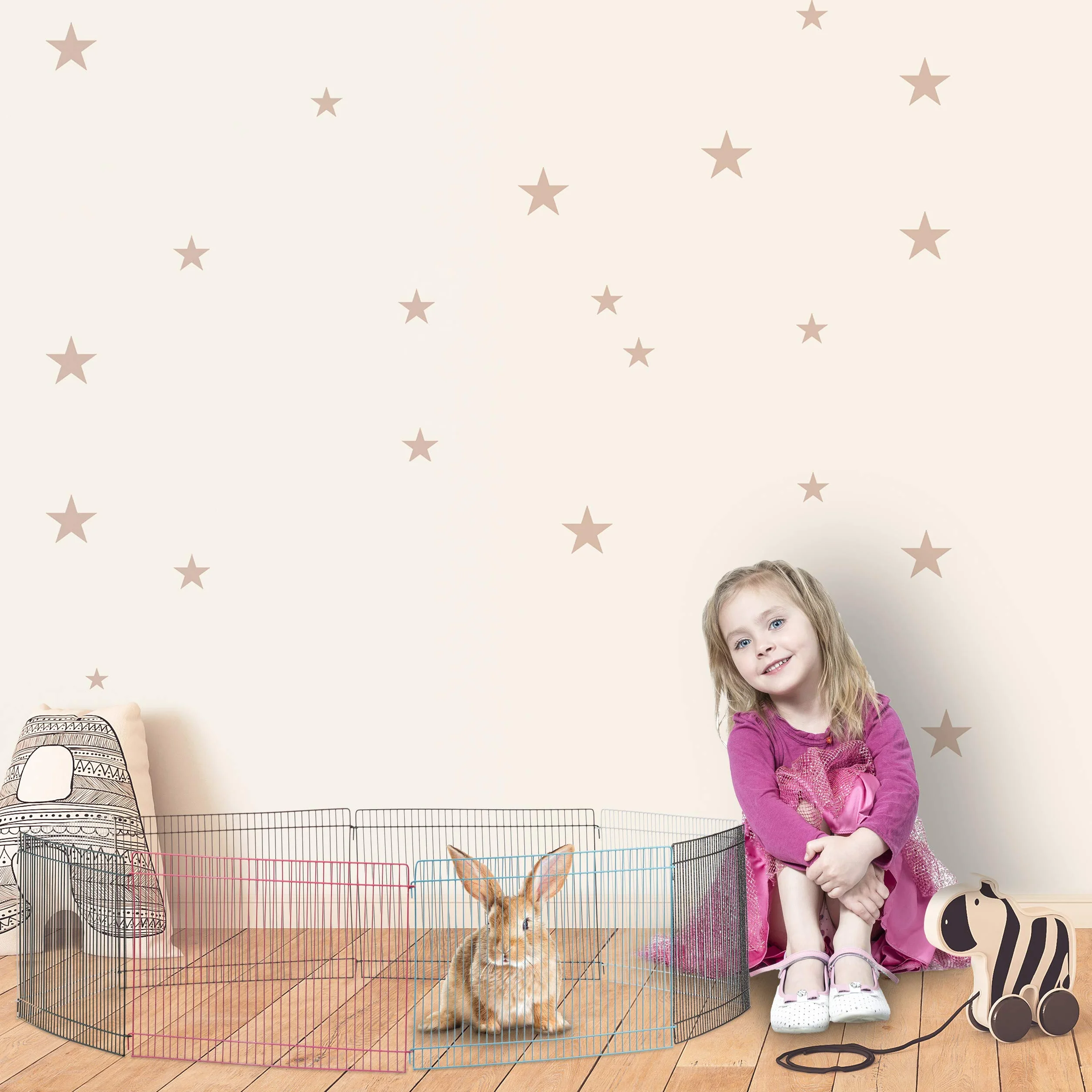 Relaxdays - Recinto a maglie strette per porcellini d'India e altri animali, 24 cm, multicolore