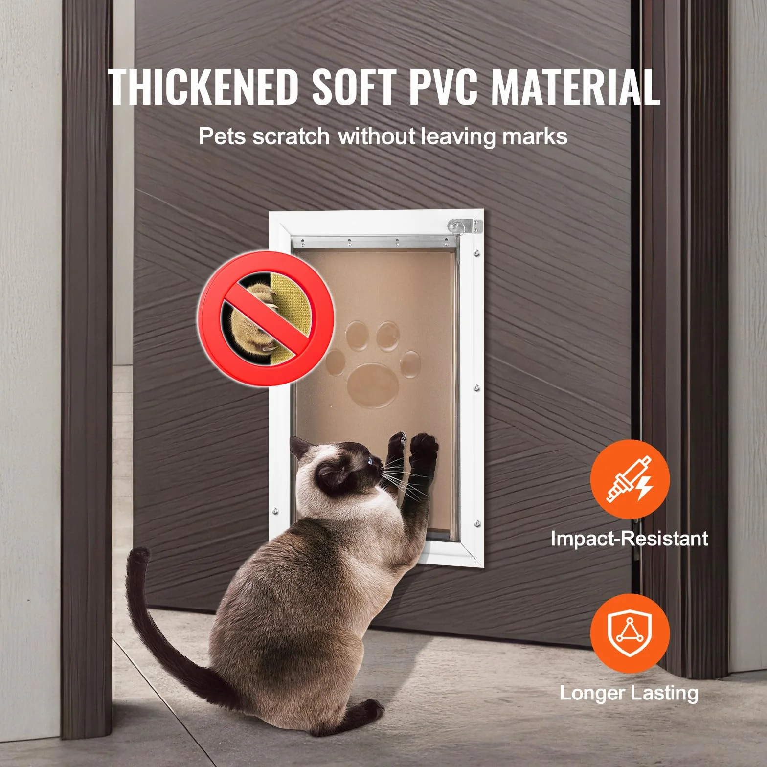 VEVOR Sportello di Ricambio per Porta per Animali Domestici, Compatibile con Porte per Dimensioni 260 x 412 mm, Sportello per Porta Ricambio Ispessito Resistente Intemperie con Striscia Magnetica L