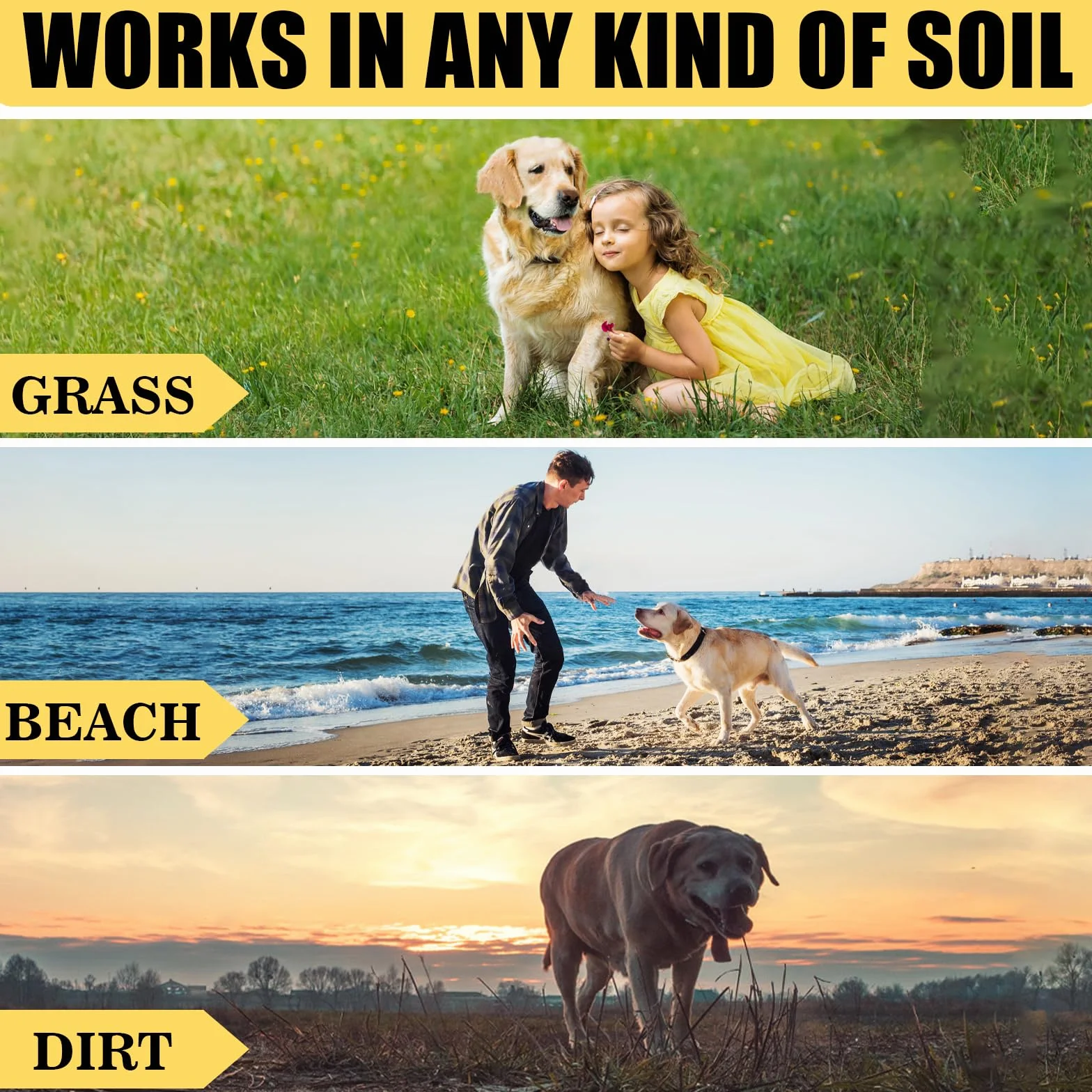 Palo per cani resistente con cavo per cani da 3 m, per cani grandi fino a 68 kg, palo per esterni, facile da installare, palo girevole a 360° per cortile, campeggio, spiaggia