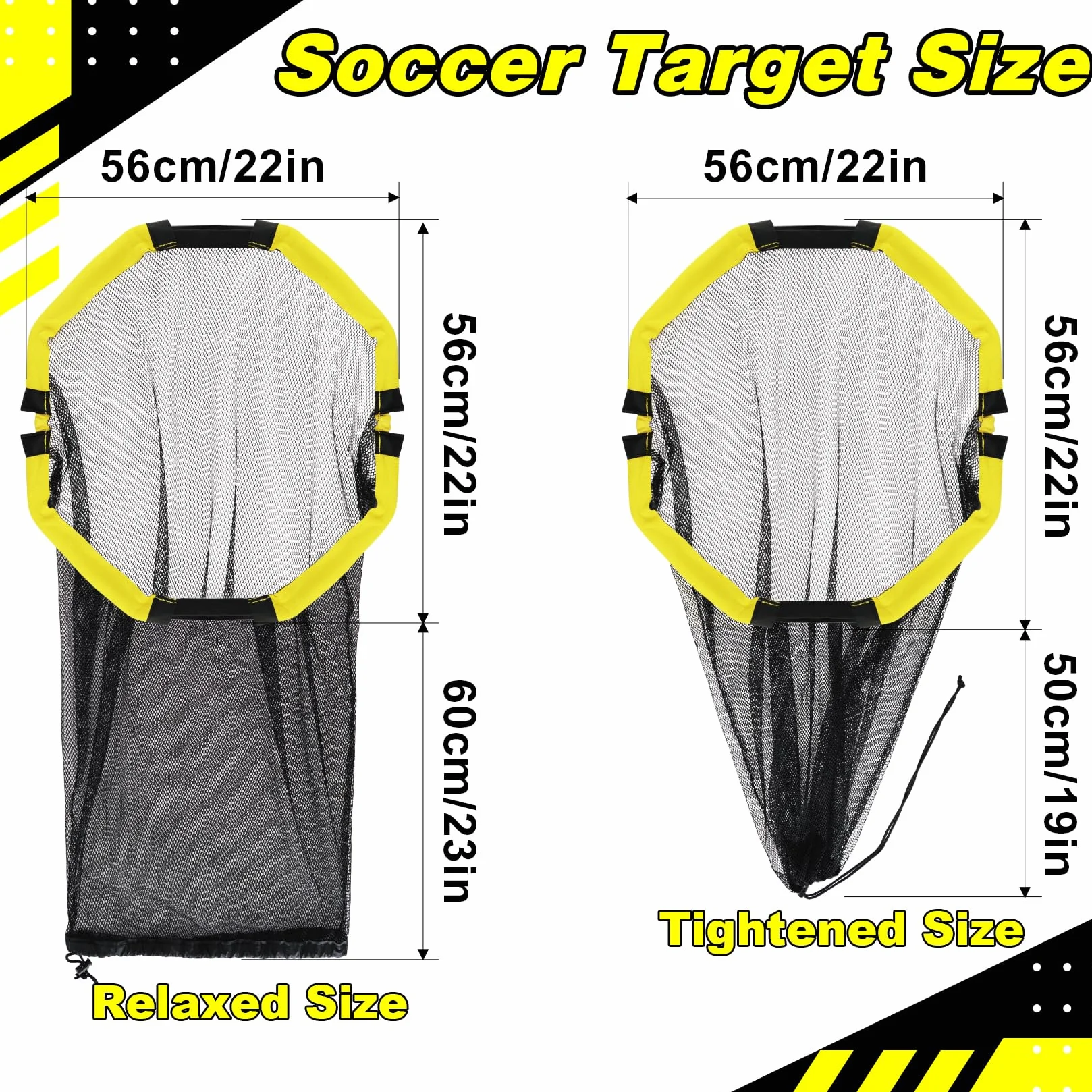 Happy Jump 3-in-1 Rete Bersaglio per Calcio, Attrezzatura da Allenamento Facile da Montare con Tubi in Metallo per Precisione di Tiro