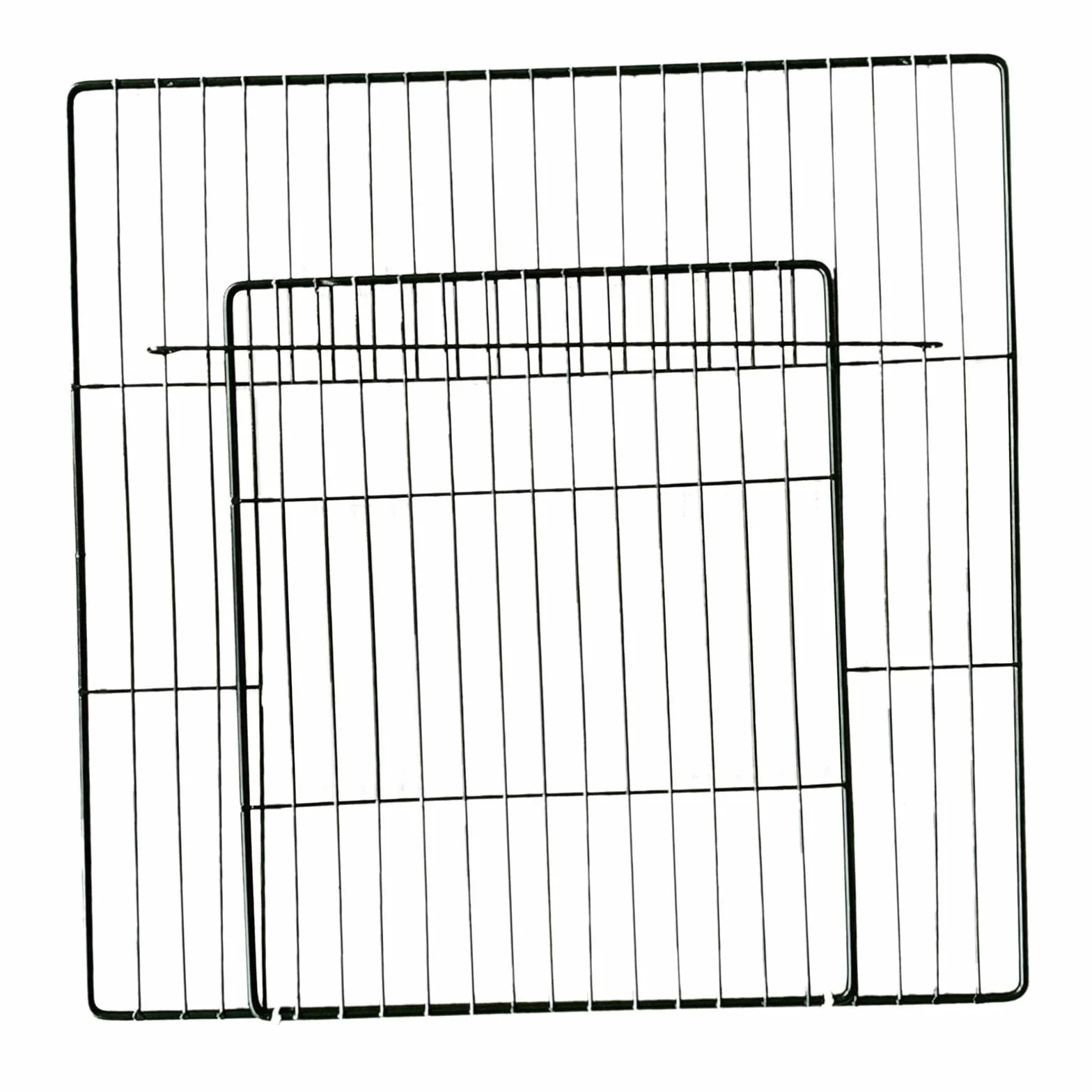 Pannello per Porta di Gabbia per Animali da Interno in Filo Metallico Espandibile, Griglia Nera densa