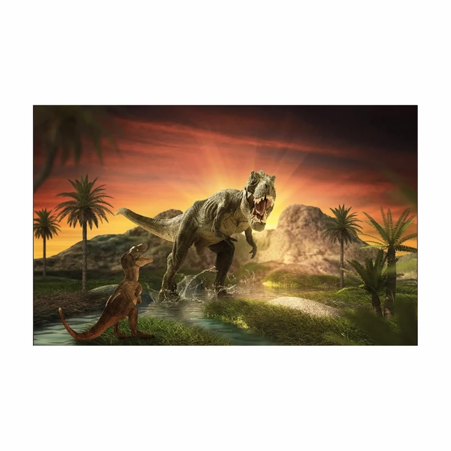 Adesivo for Sfondo Acquario, Poster con Dinosauri, Decorazione for, Carta da Parati autoadesiva(50x80cm)