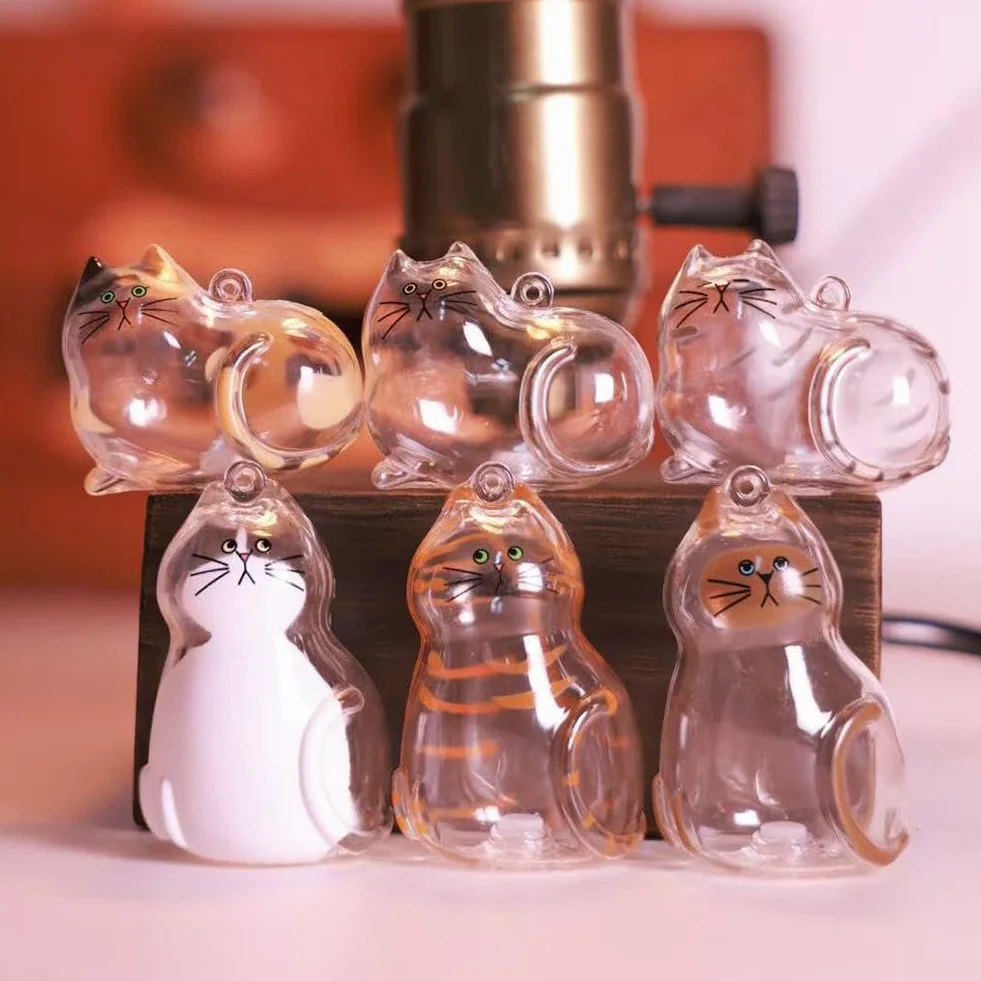 Portachiavi trasparente per peli di animali domestici, bottiglia per capelli di gatto e cane, regalo commemorativo