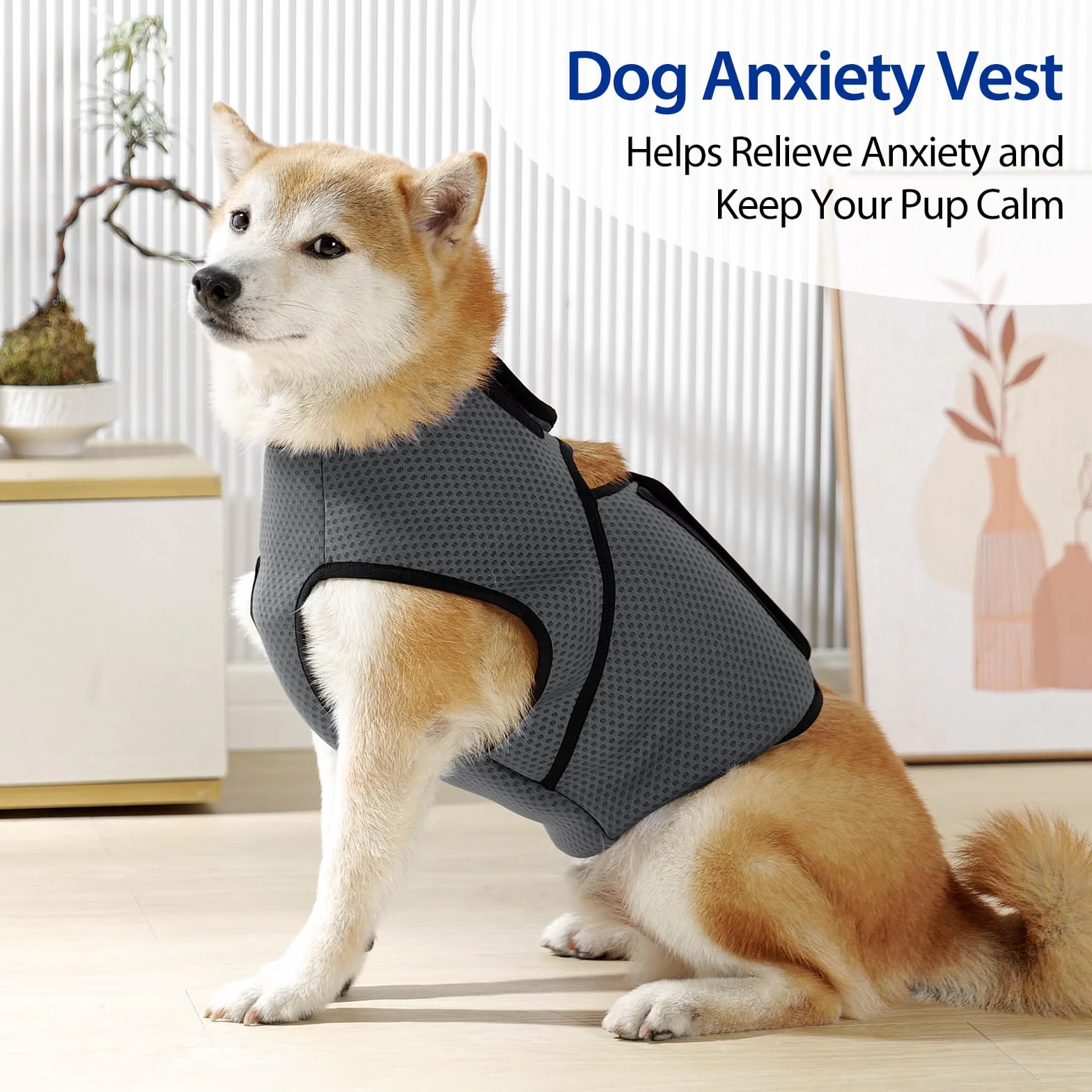 Cappotto Anti Ansia Cane Calmante Gilet Antiansia Cani Tuoni Fuochi Separazione Collo Regolabile Leggero Giacca Ansiolitica Taglia Piccola Media Grande