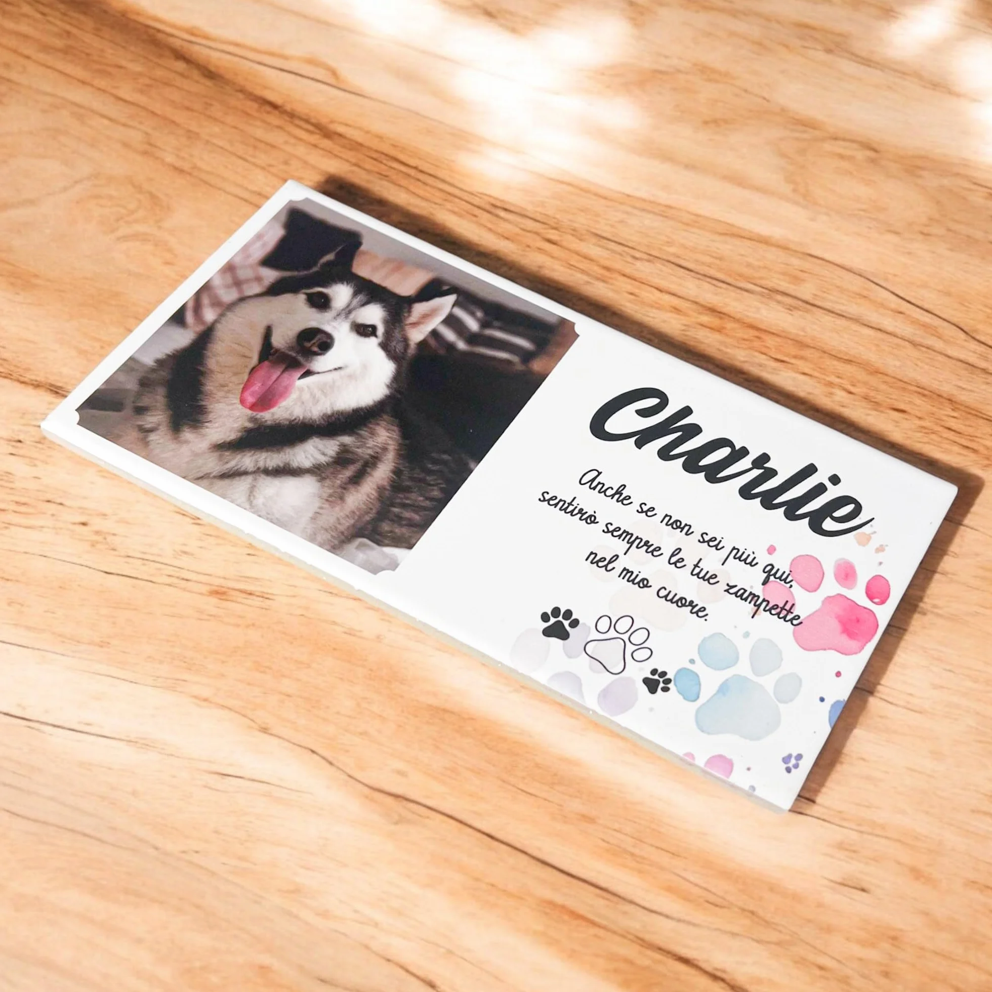 Albalù Targa lapide commemorativa personalizzabile in gres porcellanato 10x20 cm