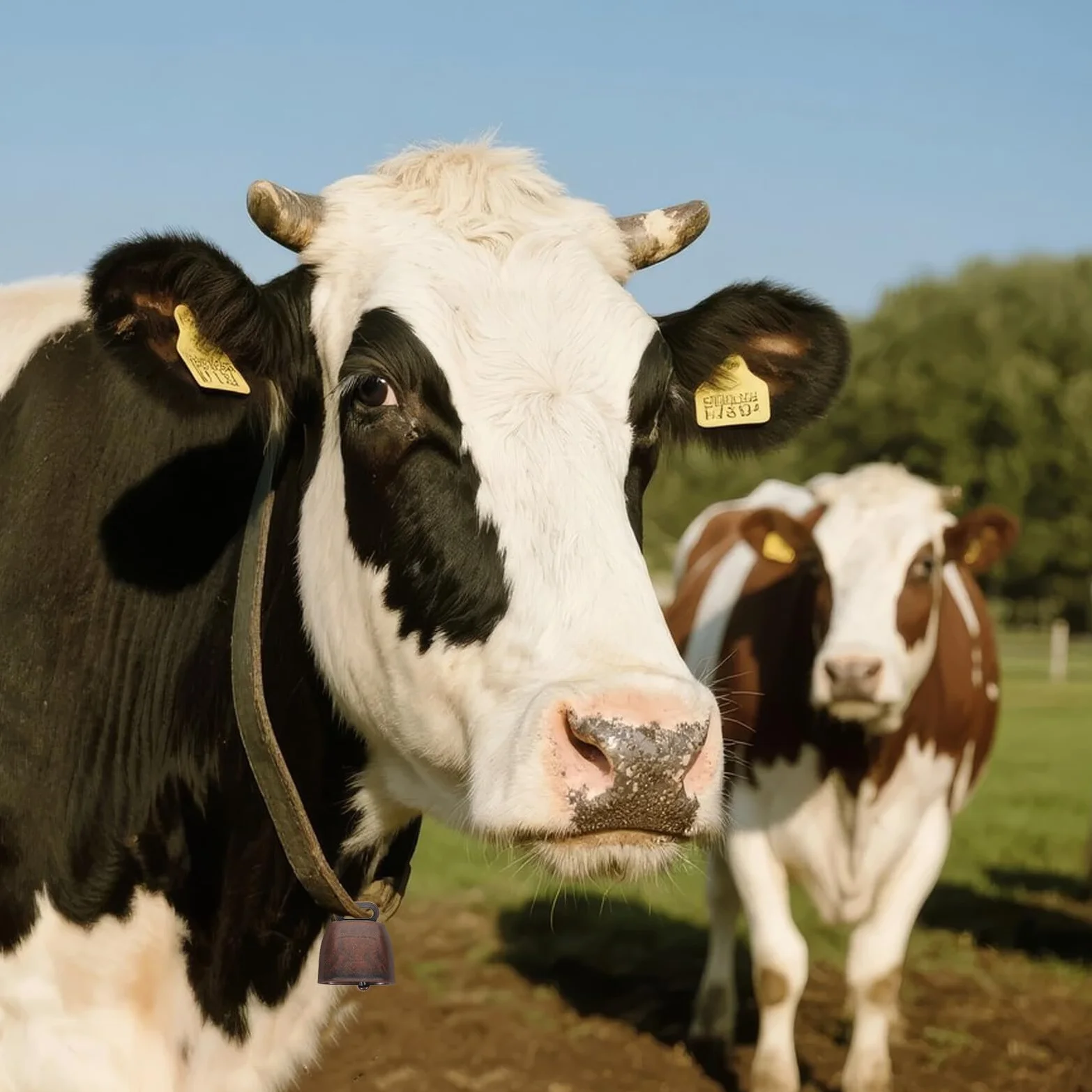 16 Pezzi Campanelli Rustici in Metallo per Animali da Fattoria, Campanaccio di Mucca Antifurto Rosso Scuro 35mm, Ciondolo Leggero Suono Nitido per Bovini, Pecore e Cani all’Aperto