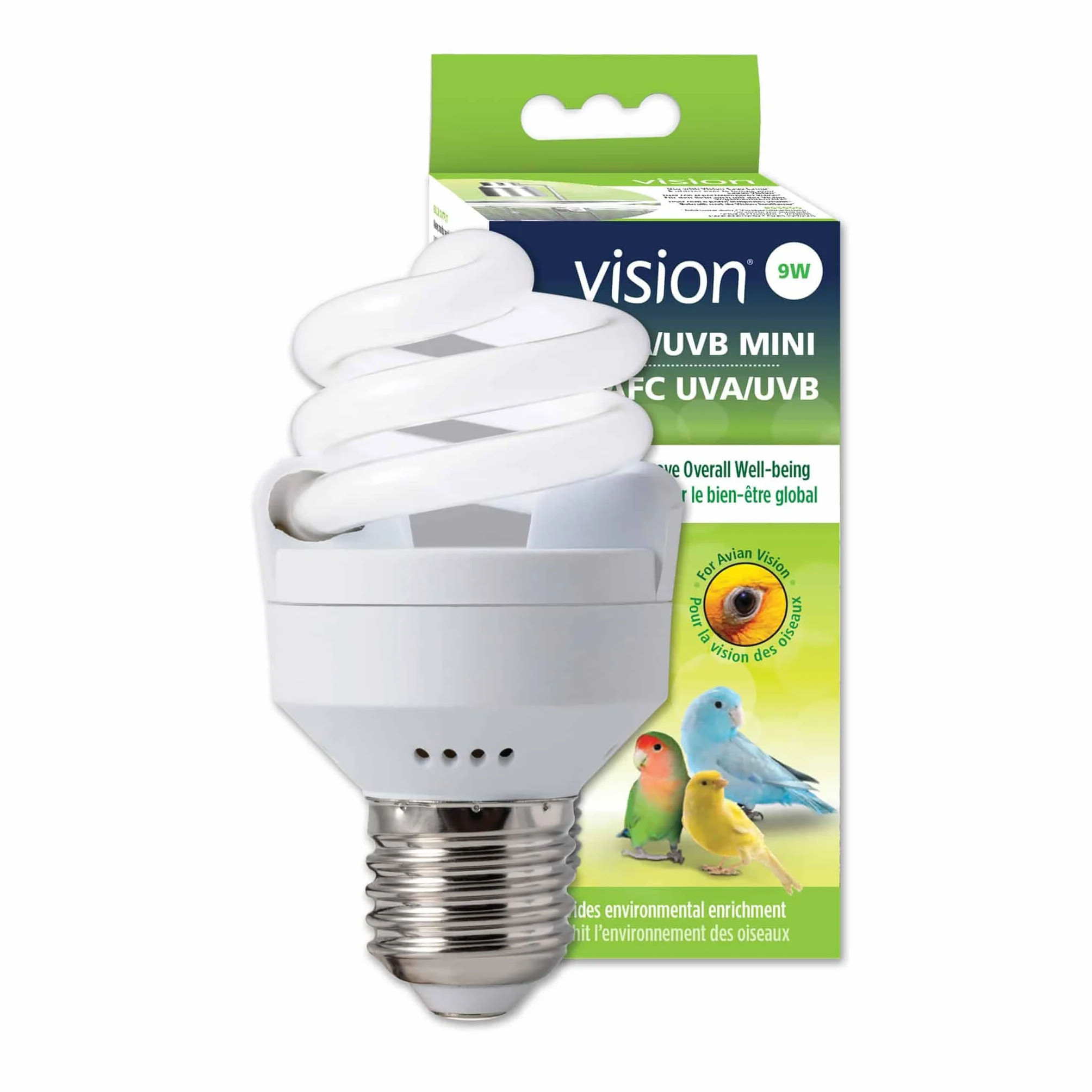 Lampade compatte Fluorescente per uccelli UVA/UVB Mini Hari Vision, 9 W