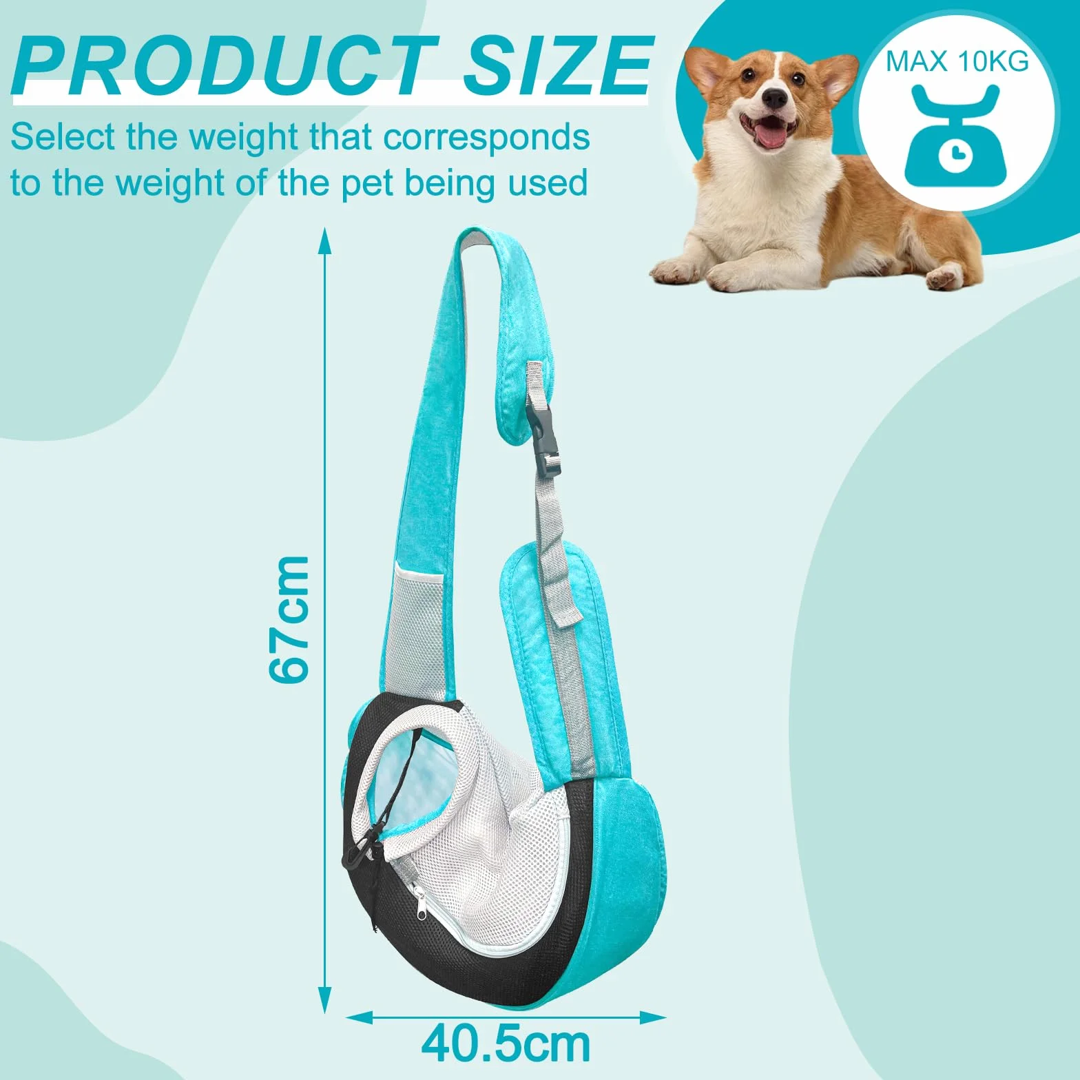 Marsupio per Cani Taglia Piccola Traspirante Borsa da Viaggio per Cane Gatto Fino a 5KG