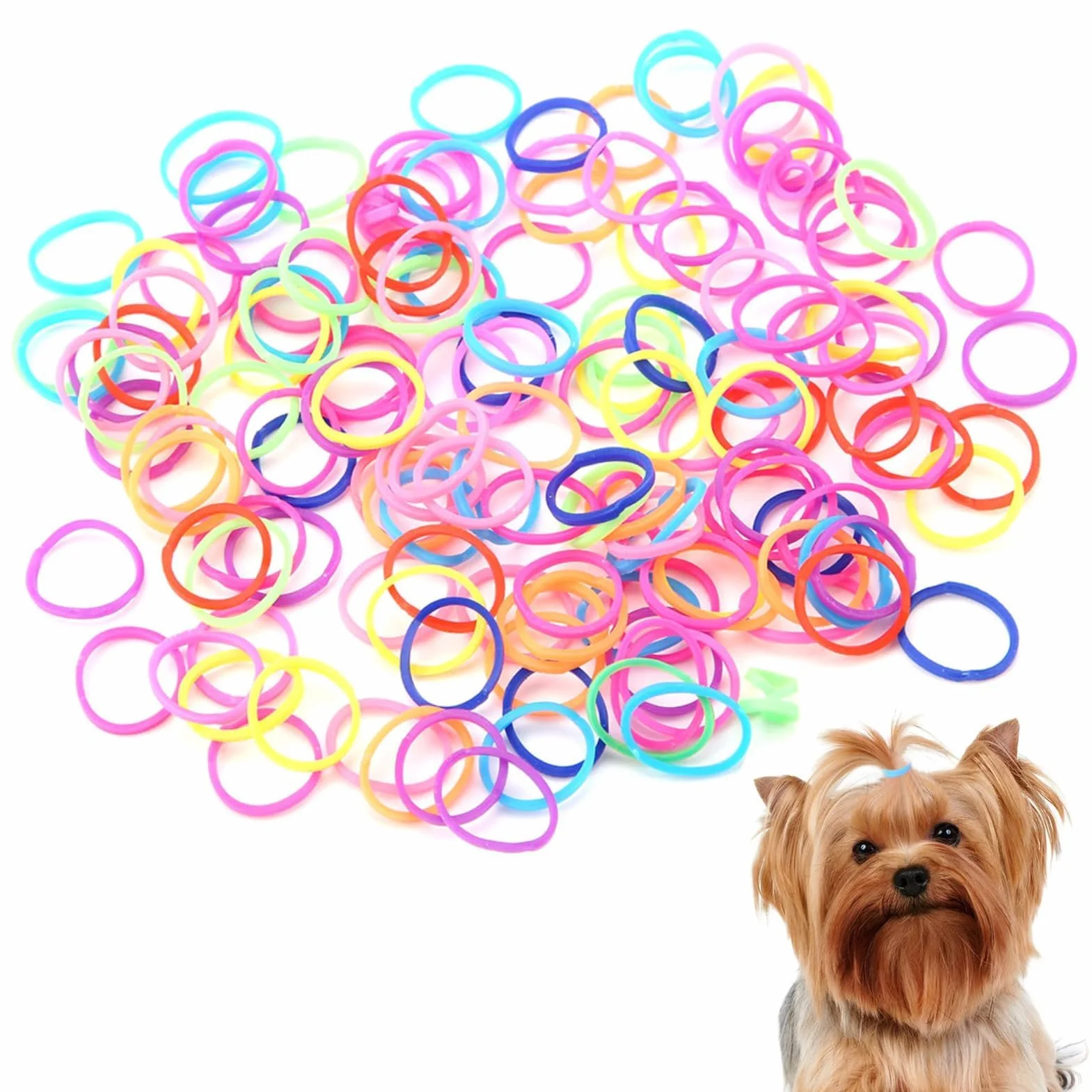 10 Confezioni Elastici per Cani, Elastici Piccoli Coloful Mini Scrunchies per Cani Elastici per Capelli Cravatte per Capelli Accessori per Capelli per Toelettatura Cani Fai da Te per Cani Gatti