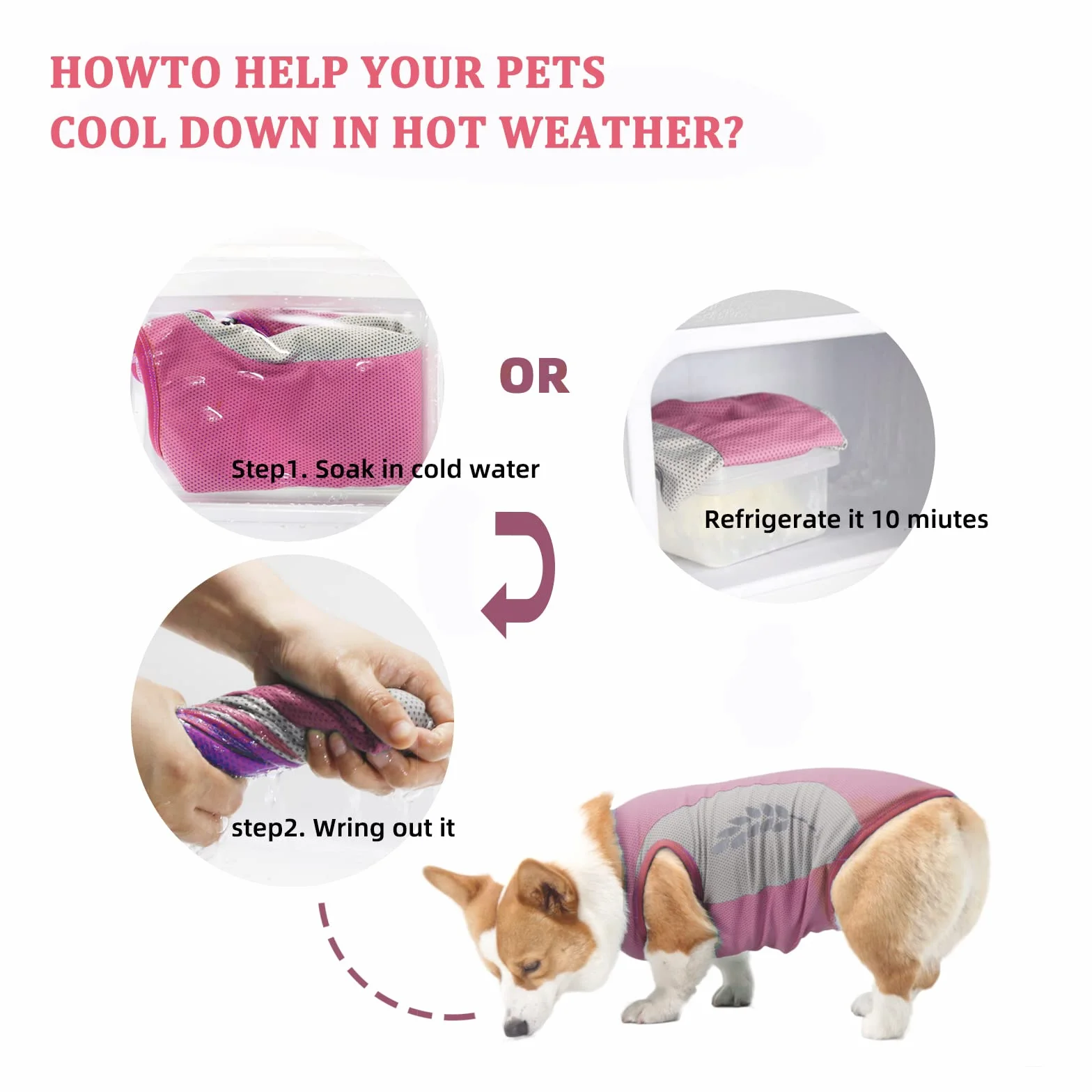 Gilet di Raffreddamento per Cani Leggeri, Protezione UV Cappotto con Striscia Riflettente