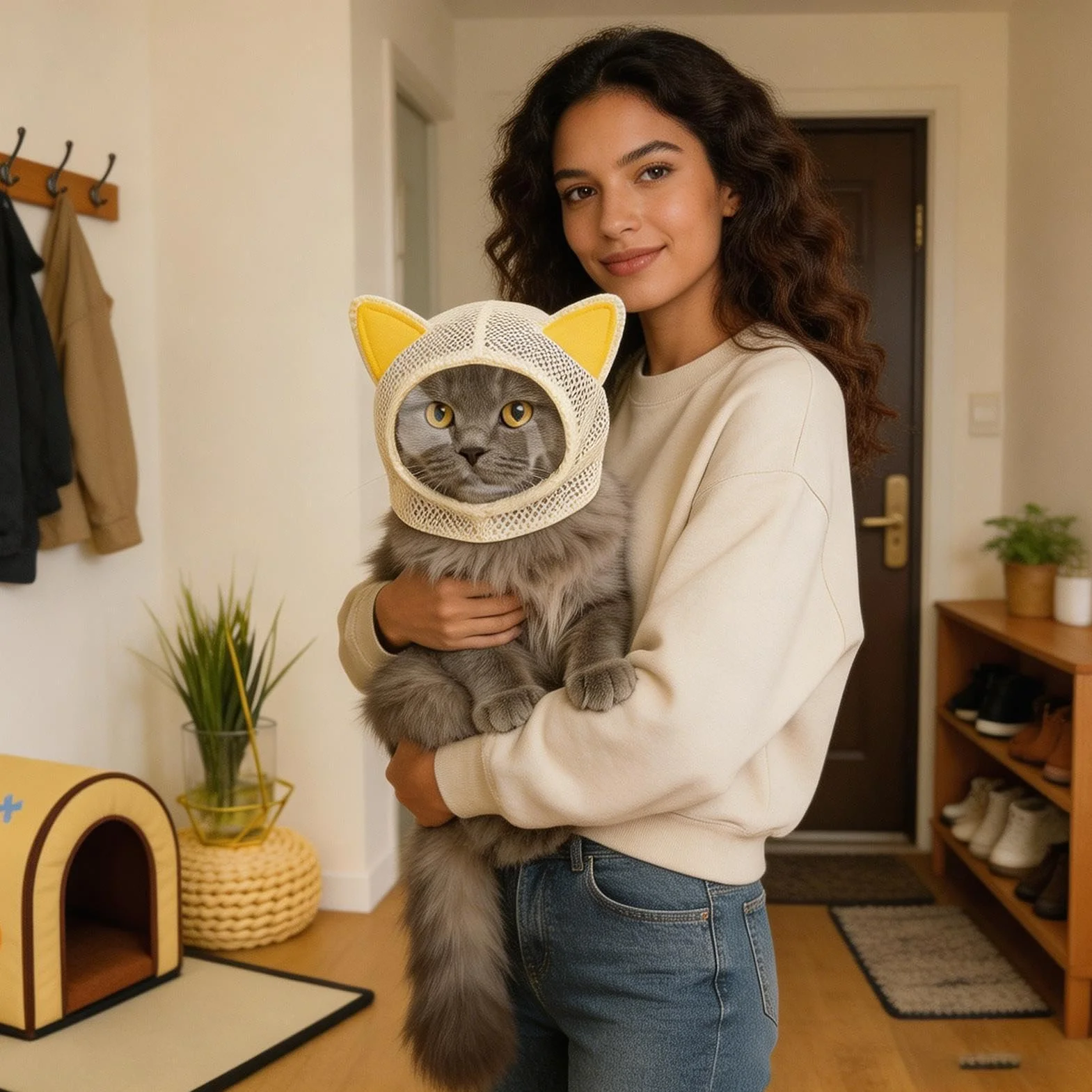 Museruola Regolabile per Gatti da Toelettatura,Antimorso per Animali Domestici | Copertura Traspirante Per Animali Da Compagnia - per Bagno, Casa, Interni, Viaggi, Esterni