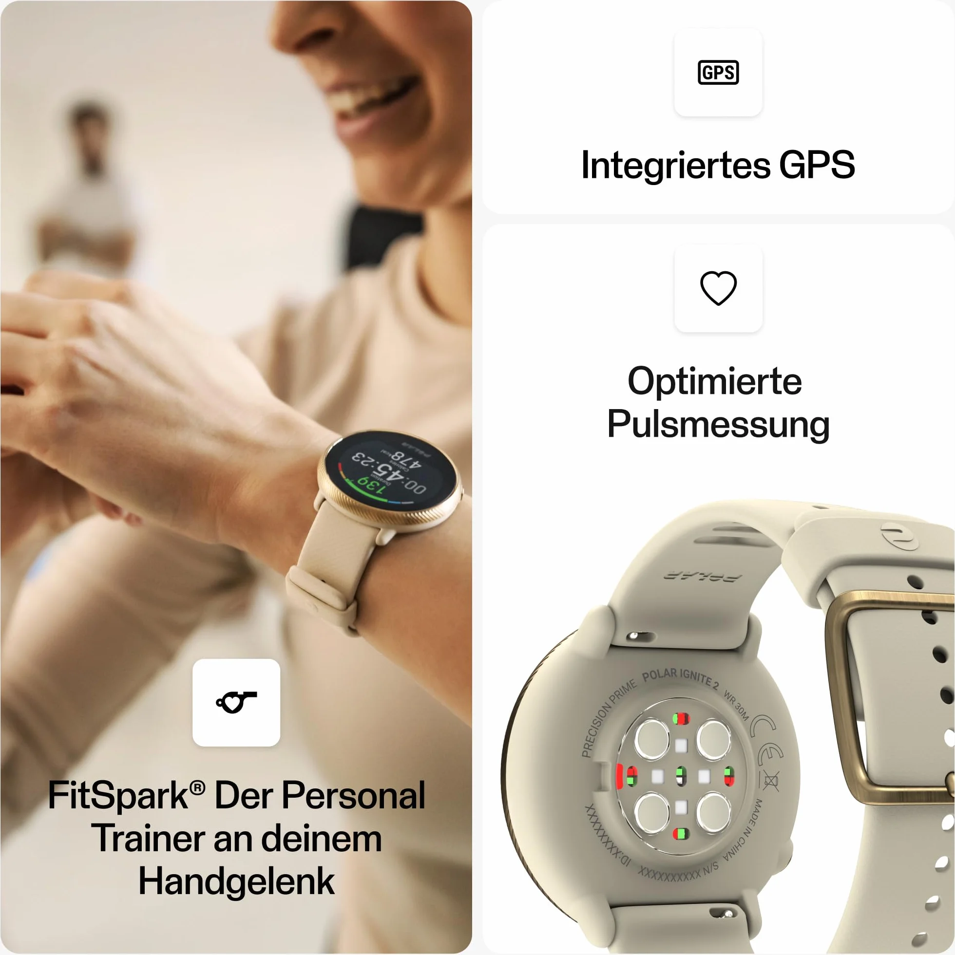 Polar Ignite 2 - Smartwatch per il fitness con GPS - Monitoraggio della FC dal polso - Guida personalizzata per allenamenti, monitoraggio del recupero e del sonno - Funzioni smart, meteo