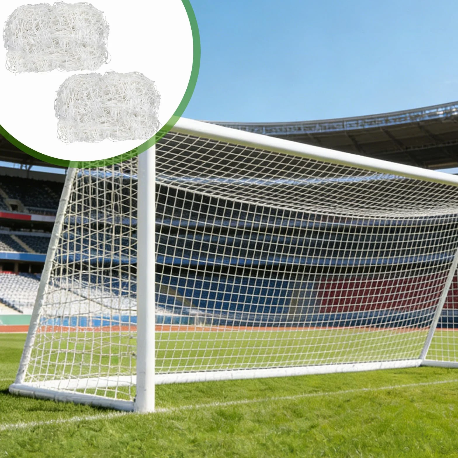 2 Pezzi Rete per Porte Da Calcio: 3x2 Metri Reti Di Ricambio per Porta Da Calcio, Portatili E Durevoli, Porta Sostituzione Della Rete Sportiva Di Calcios per Allenamento Partita Di Sport