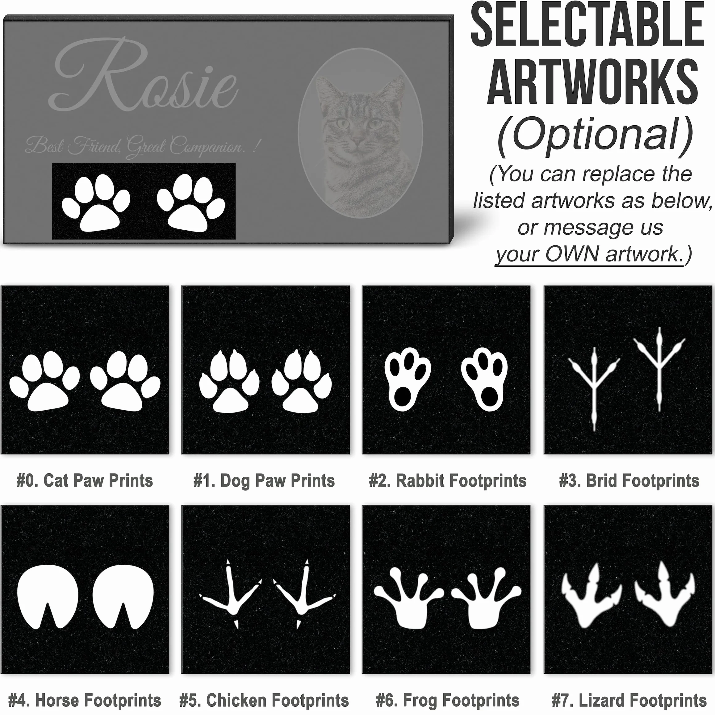 ADFSTONE Targhe Commemorative Personalizzate per Tombe di Lapide per Animali Domestici Cane Gatto Pietra Tombale Personalizzata Mini Tombali