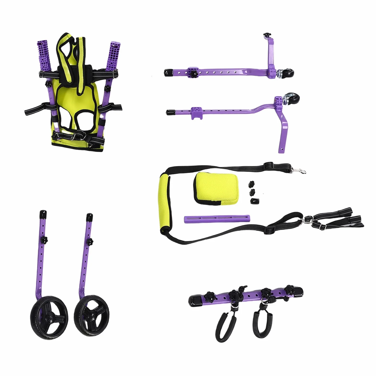 Garsent Sedia a Rotelle per Cani per Gambe Posteriori, Carrello per Sedie a Rotelle del Cane, Carrello Posteriore per Cani a 4 Ruote Integrate per Cani per Esterno e Aiuti di mobilità
