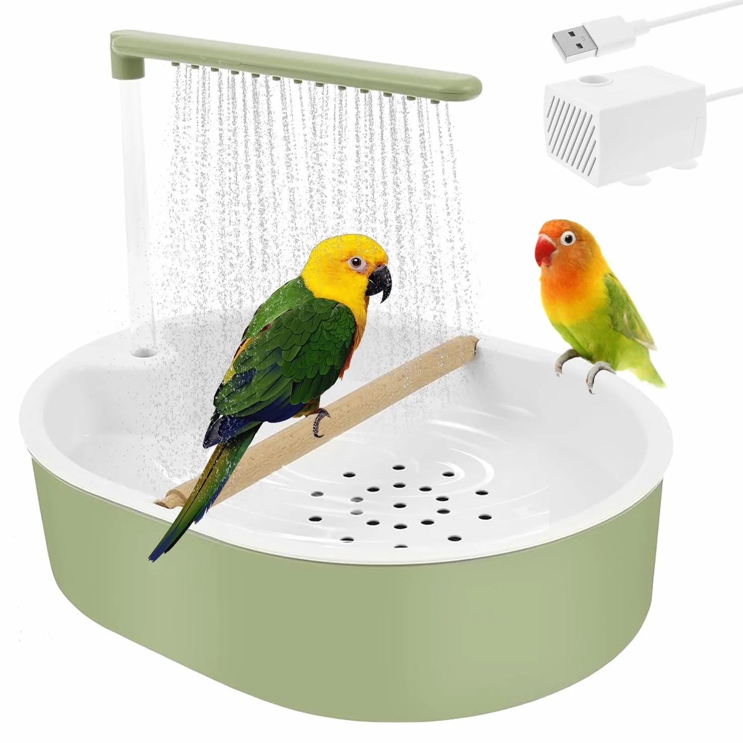 Vasca da Bagno Automatica per Pappagalli, Uccelli, Inseparabili, Pappagallini
