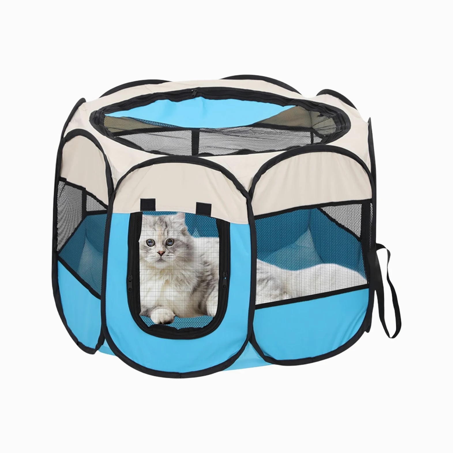 Tenda Cani Domestici Gabbia Recinto per Animali con Lato in Rete Mesh | Tenda Per Gatti Da Interno per Cuccioli, e Piccoli Animali, Casa da per Esterno e Viaggio