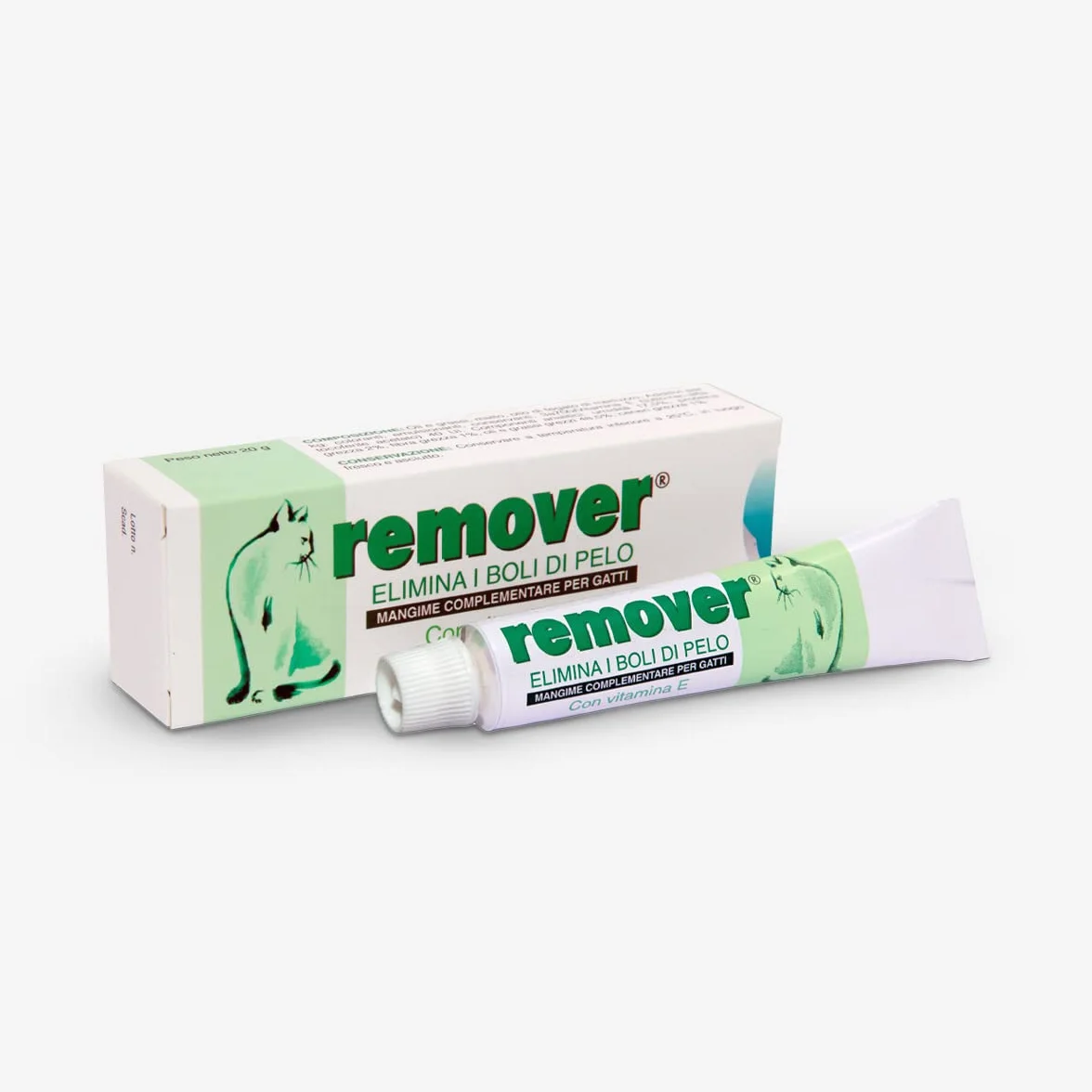 Remover Gatto - Mangime Complementare Per Gatti All'Aroma Di Pesce Per Rimuovere I Boli Di Pelo. Mangime Complementare Gatto Con Vitamina E. 1 Tubetto da 50 grammi