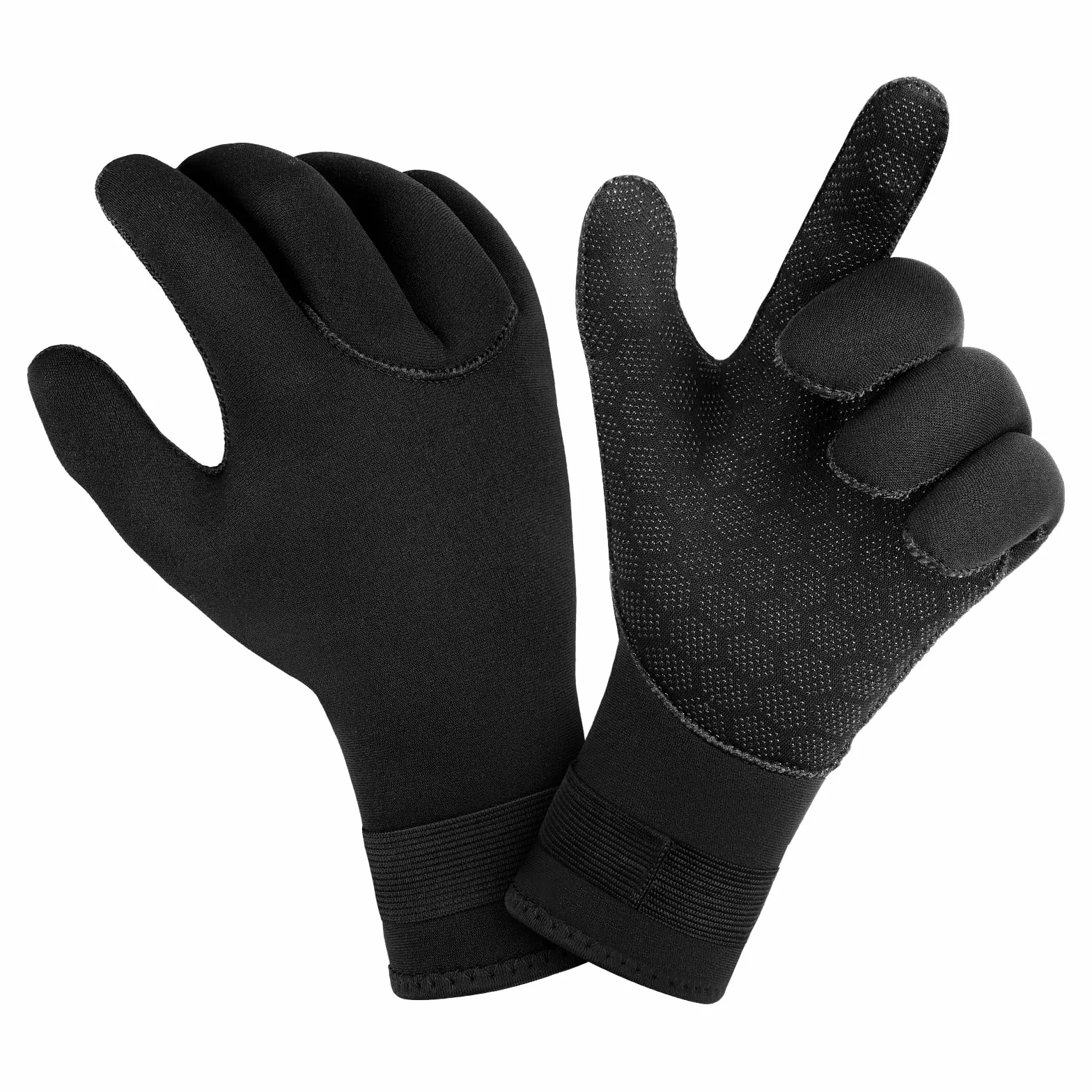 Guanti da Muta Termica, Guanti in Neoprene Elastico, Guanti da Immersione con Polso Elastico e Particelle Antiscivolo, per Immersioni, Kayak, Surf, Inverno, Canoa, Kayak