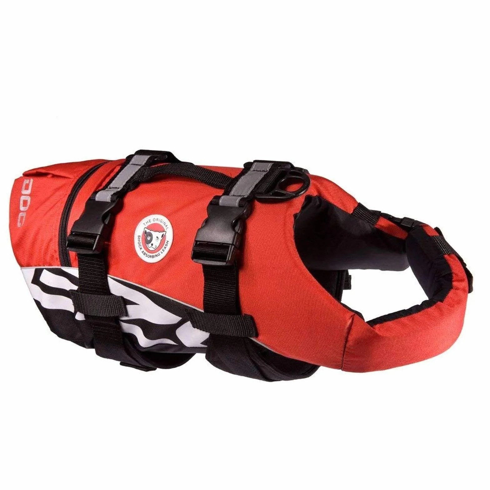 EzyDog Salvagente Cane Giubbotto di Salvataggio Regolabile per Cani Piccoli, Medi e Grandi Leggero Galleggiante con Maniglia (L, Rosso)